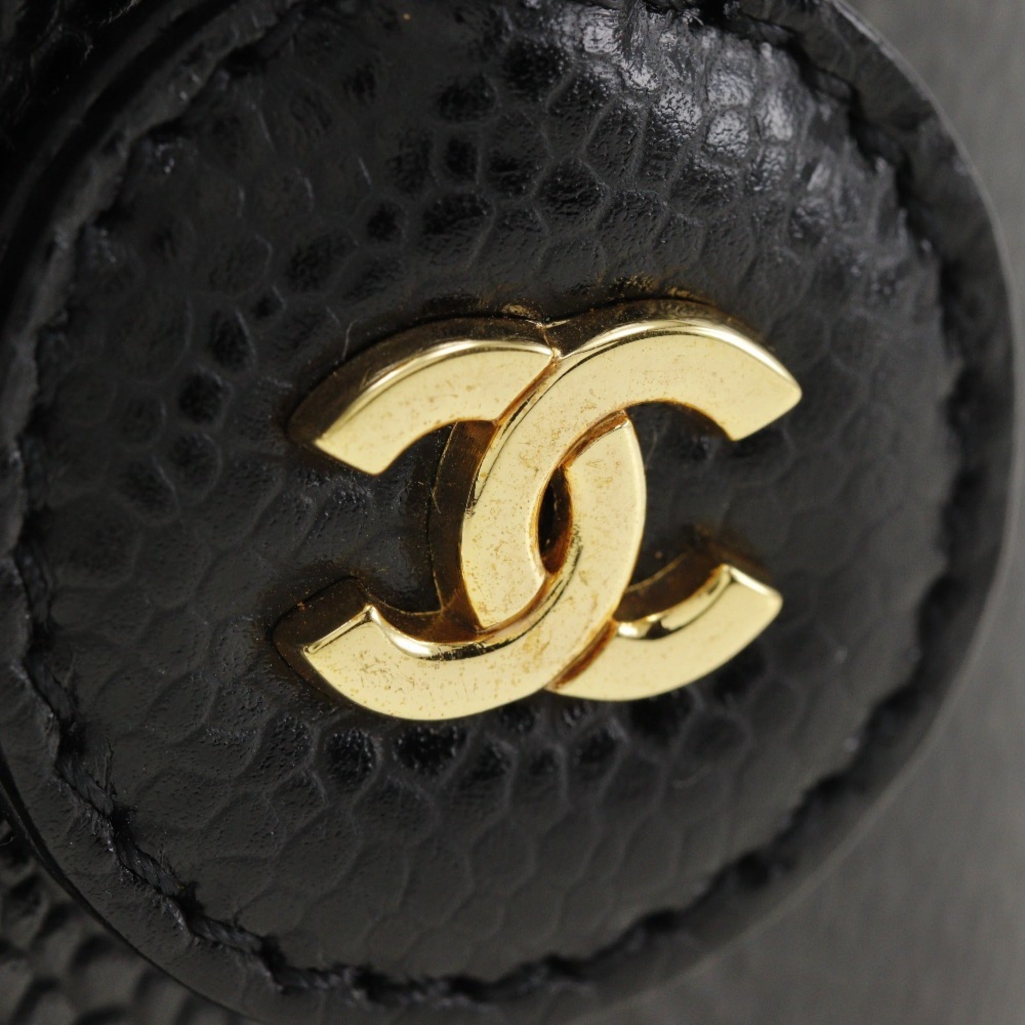 Chanel Caviar Skin Black Caviar Leather Handbag