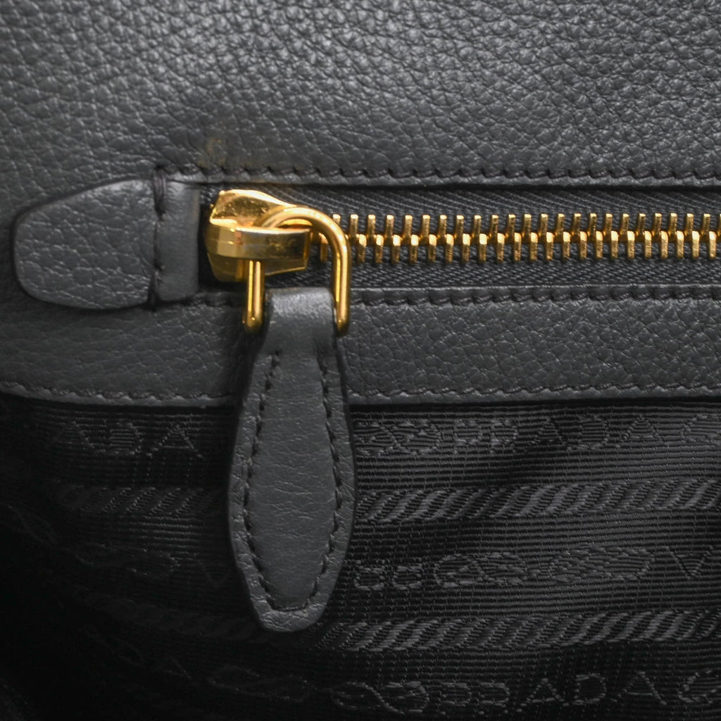 Prada Gray Leather Handbag