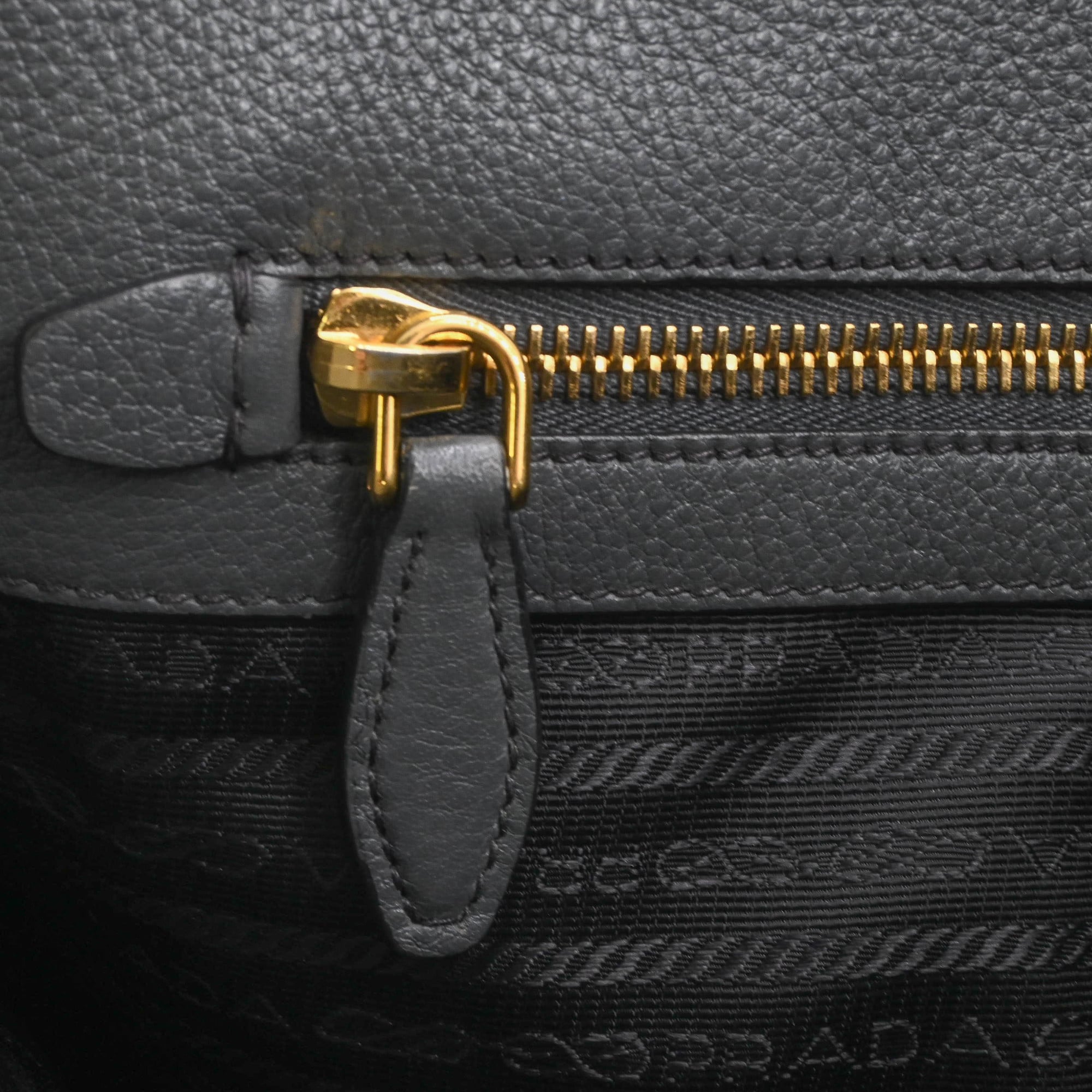 Prada Gray Leather Handbag