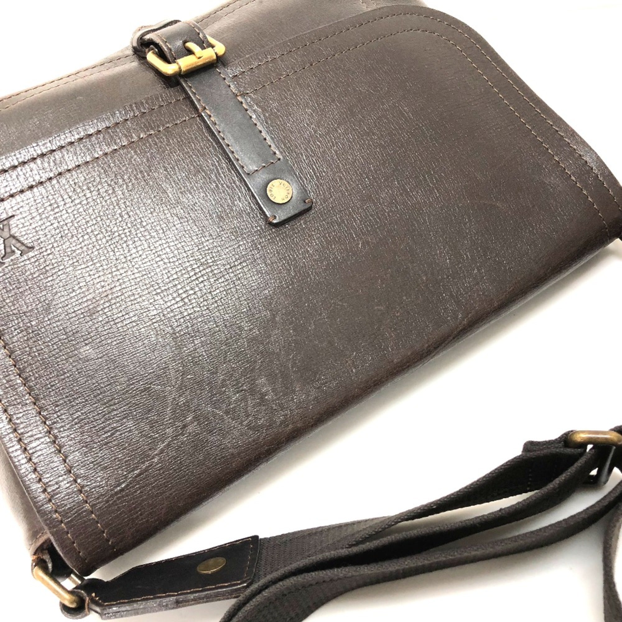 Louis Vuitton Brown Leather Shoulder Bag