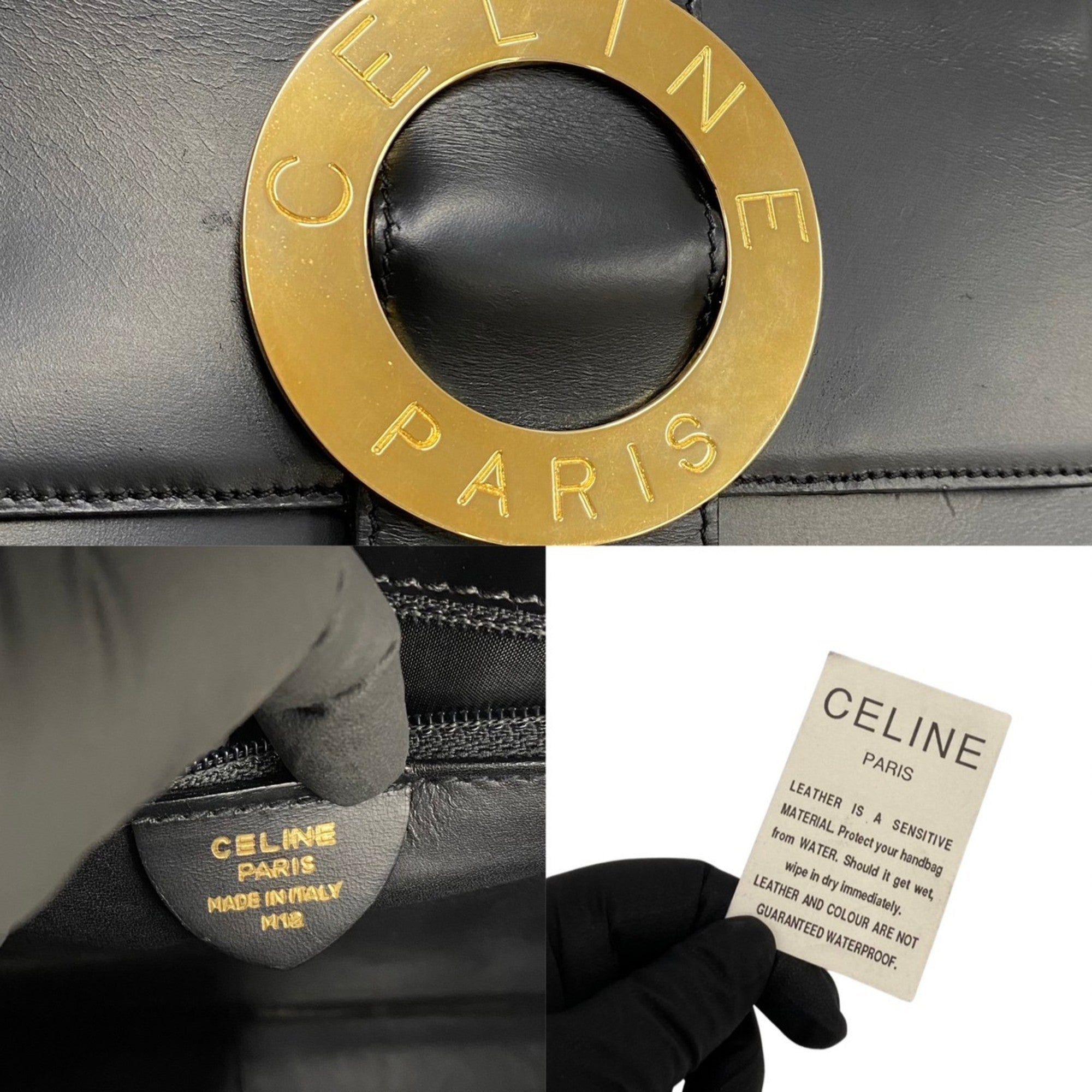 Celine Black Leather Handbag Shoulder Bag