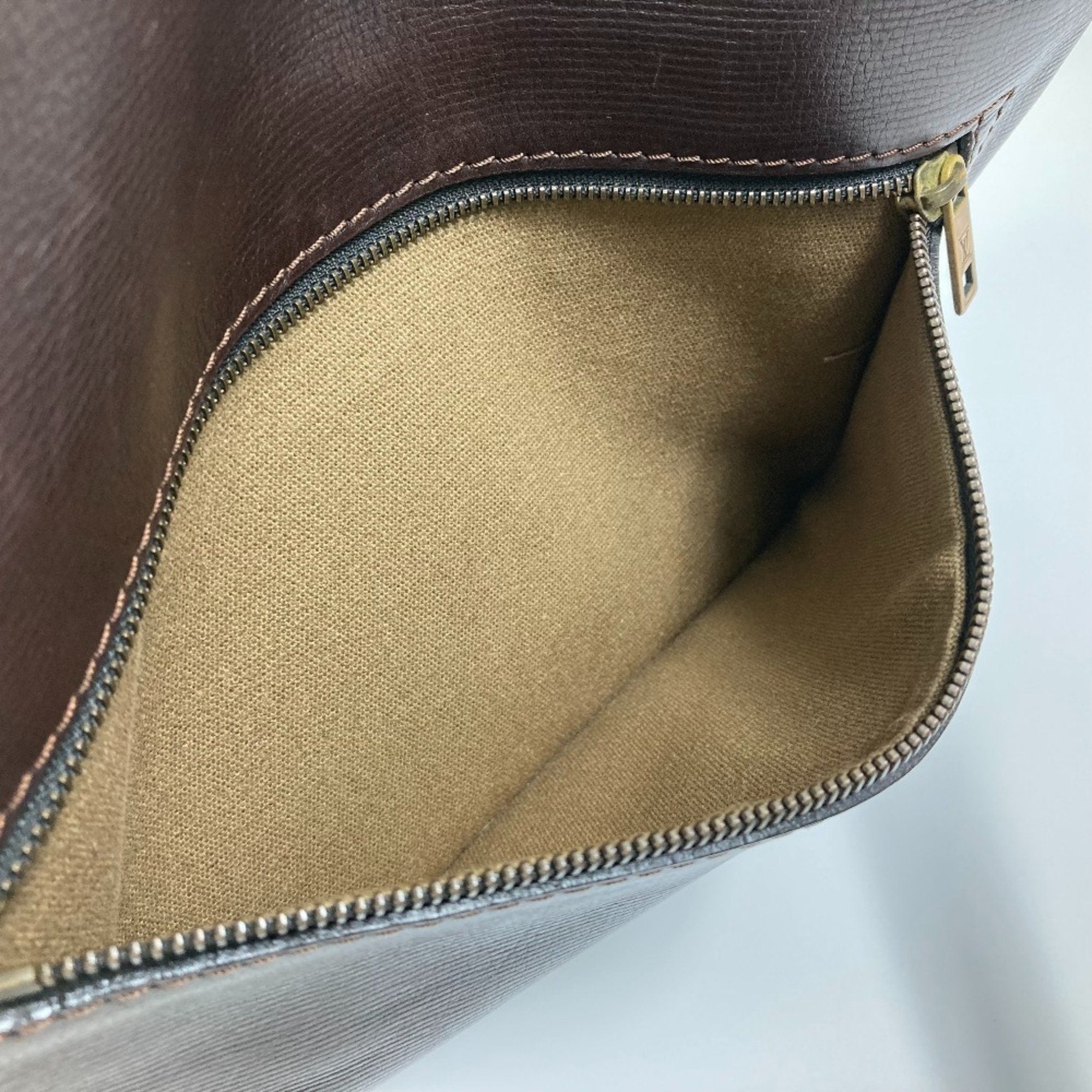Louis Vuitton Brown Coffee Utah Leather Pochette Shoulder Bag