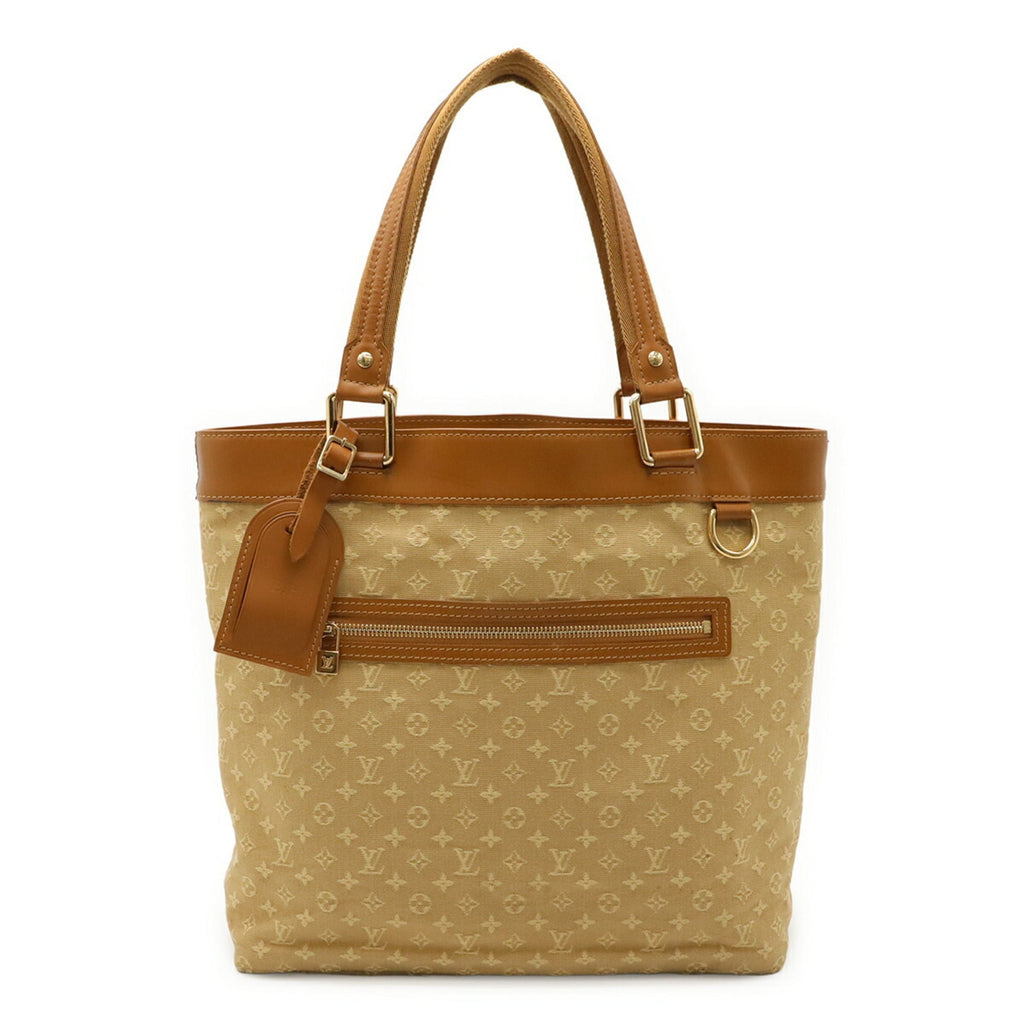 Louis Vuitton Beige Canvas Leather Shoulder Bag Tote Bag