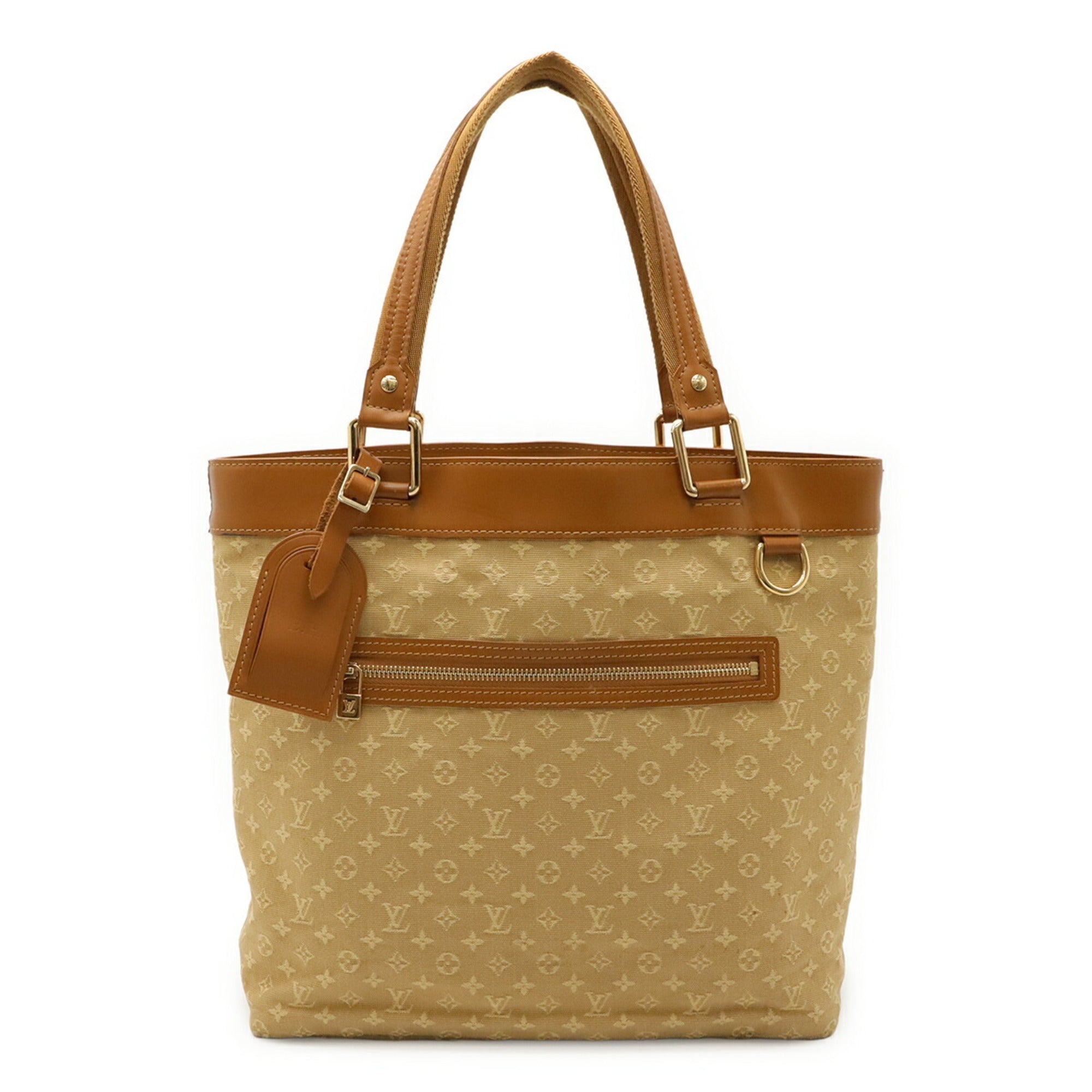 Louis Vuitton Beige Canvas Leather Shoulder Bag Tote Bag