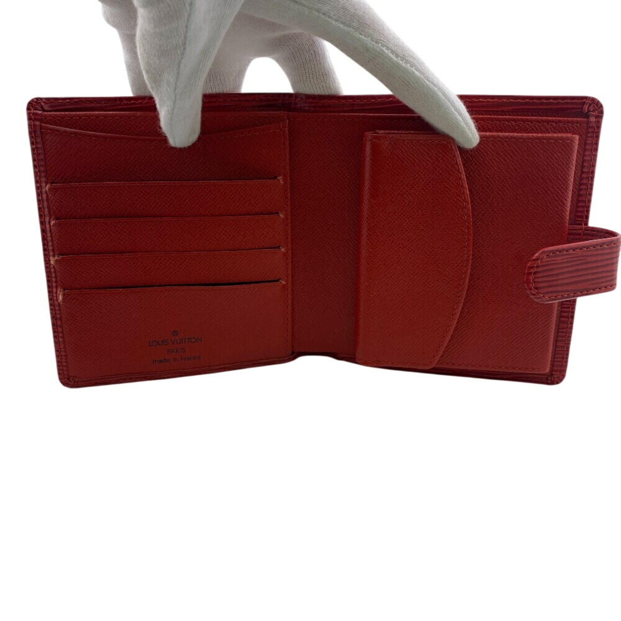 Louis Vuitton Castilian Red Red Color Leather Wallet