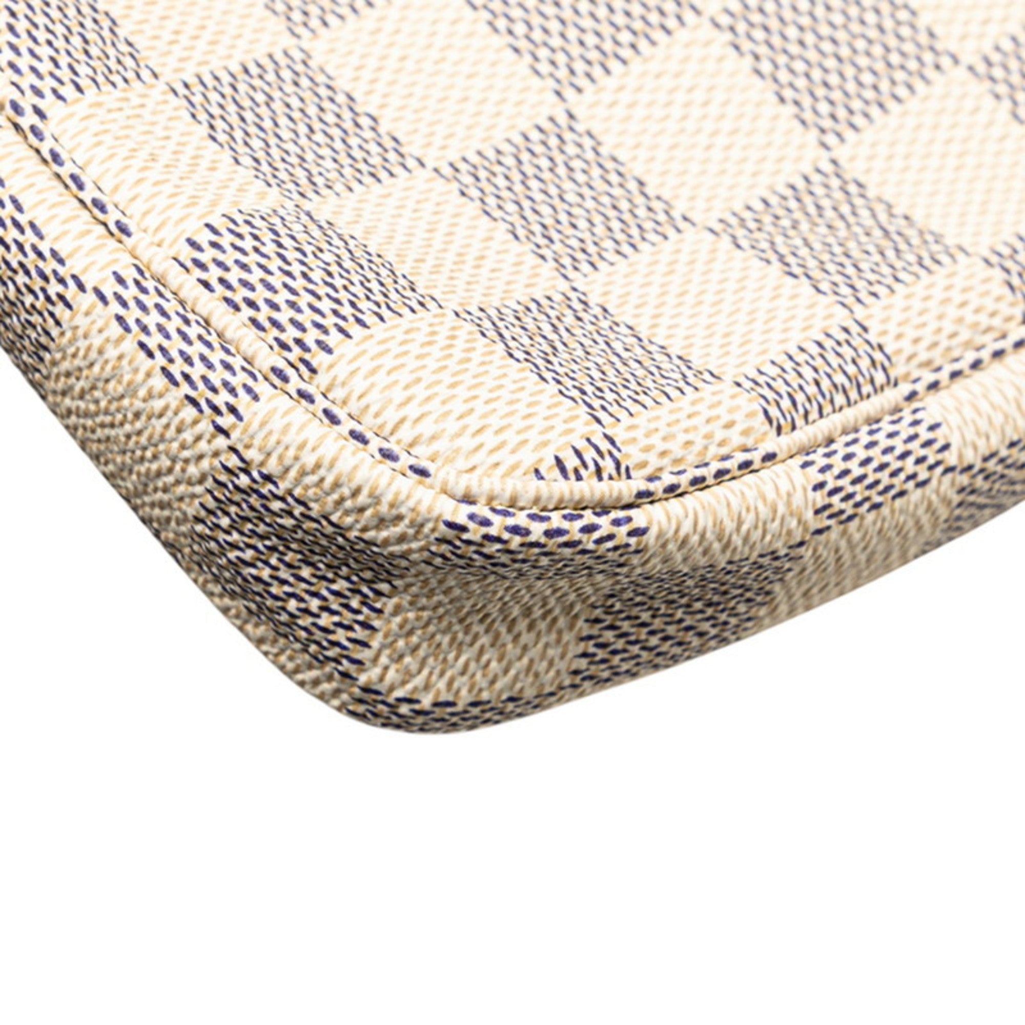 Louis Vuitton Damier Azur White Pvc Leather Handbag Pochette