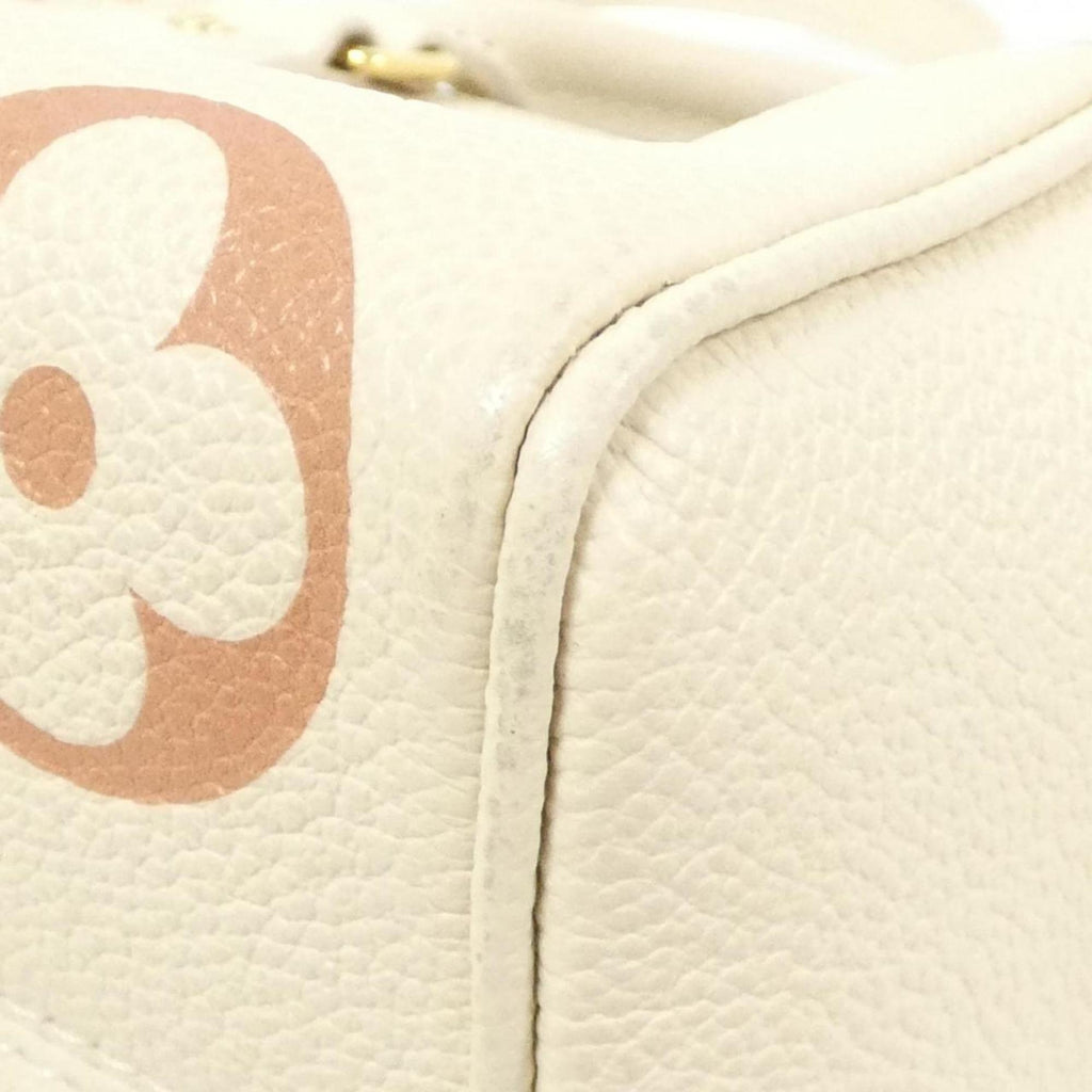 Louis Vuitton Cream White Leather Boston Bag