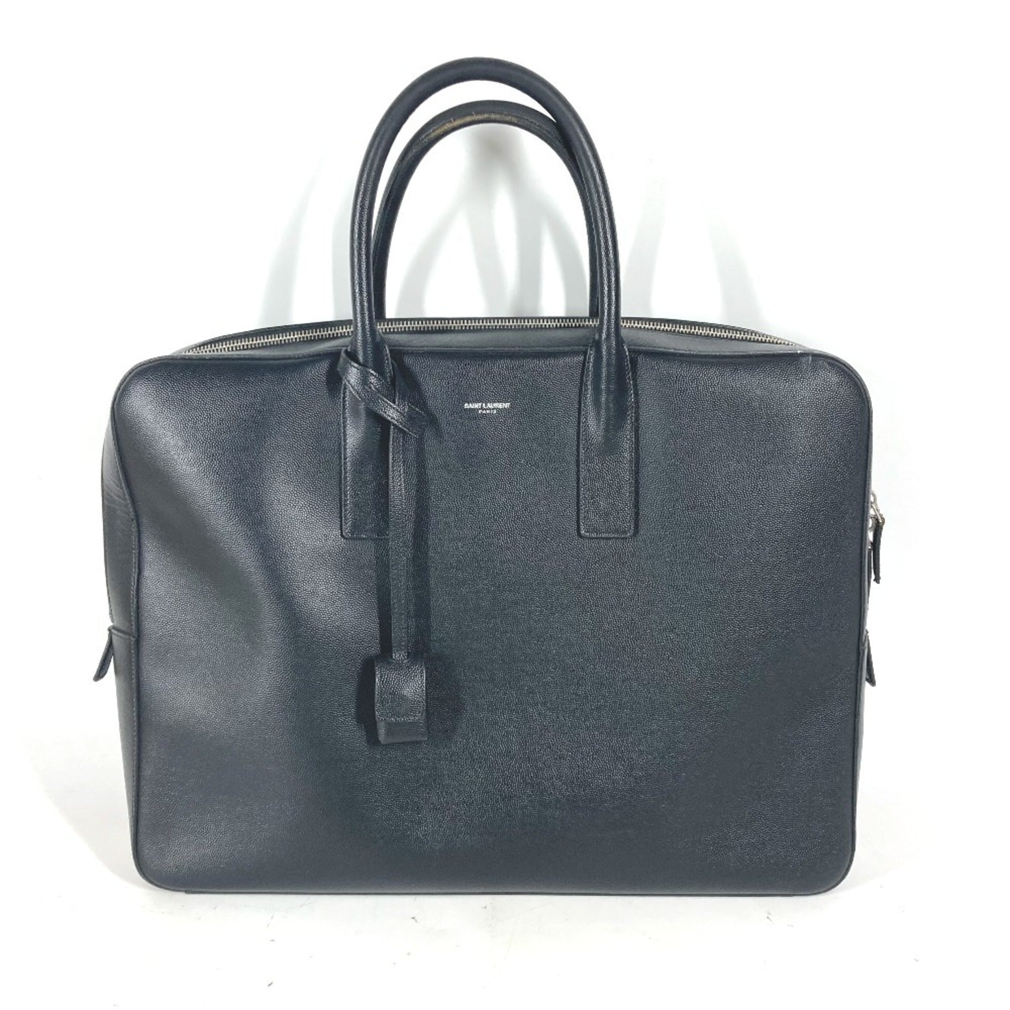 Saint Laurent Black Leather Handbag Tote Bag (Pre-Owned)