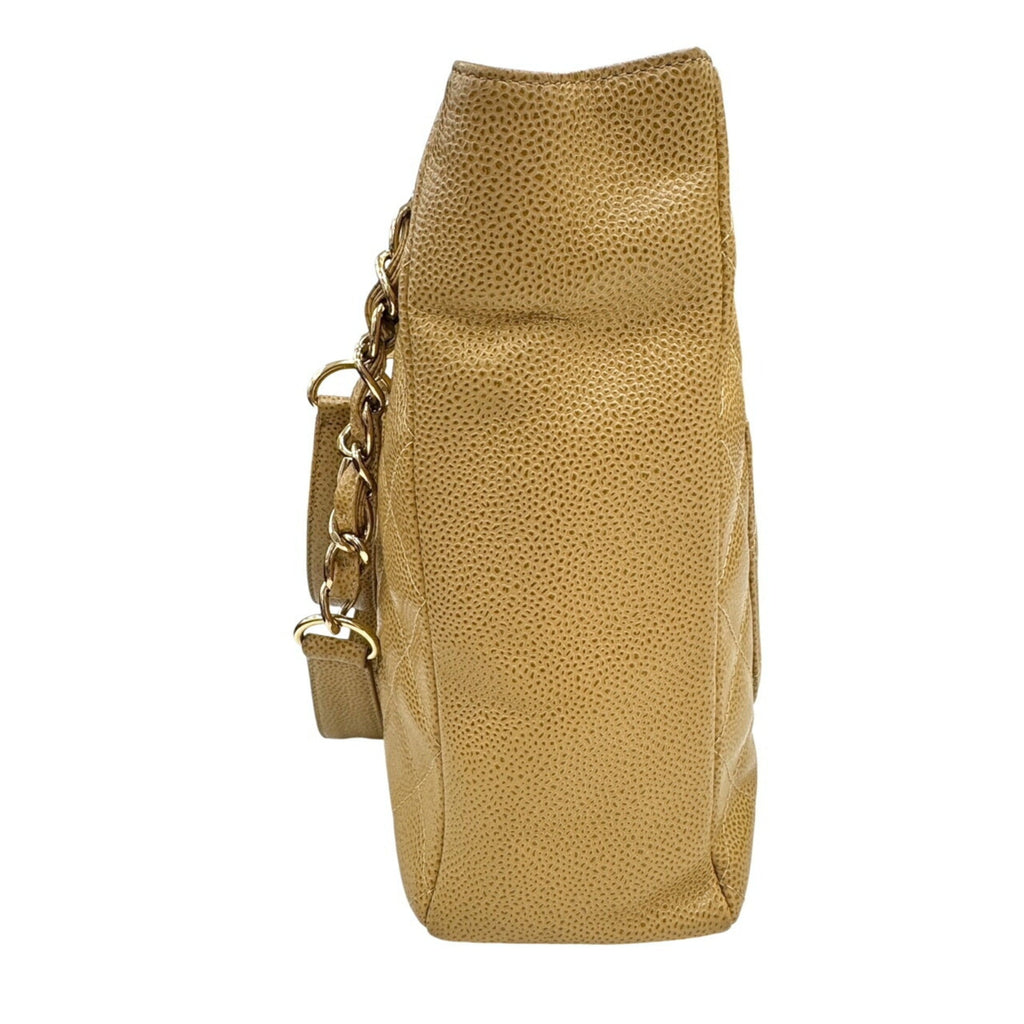 Chanel Beige Grained Calfskin Tote Bag