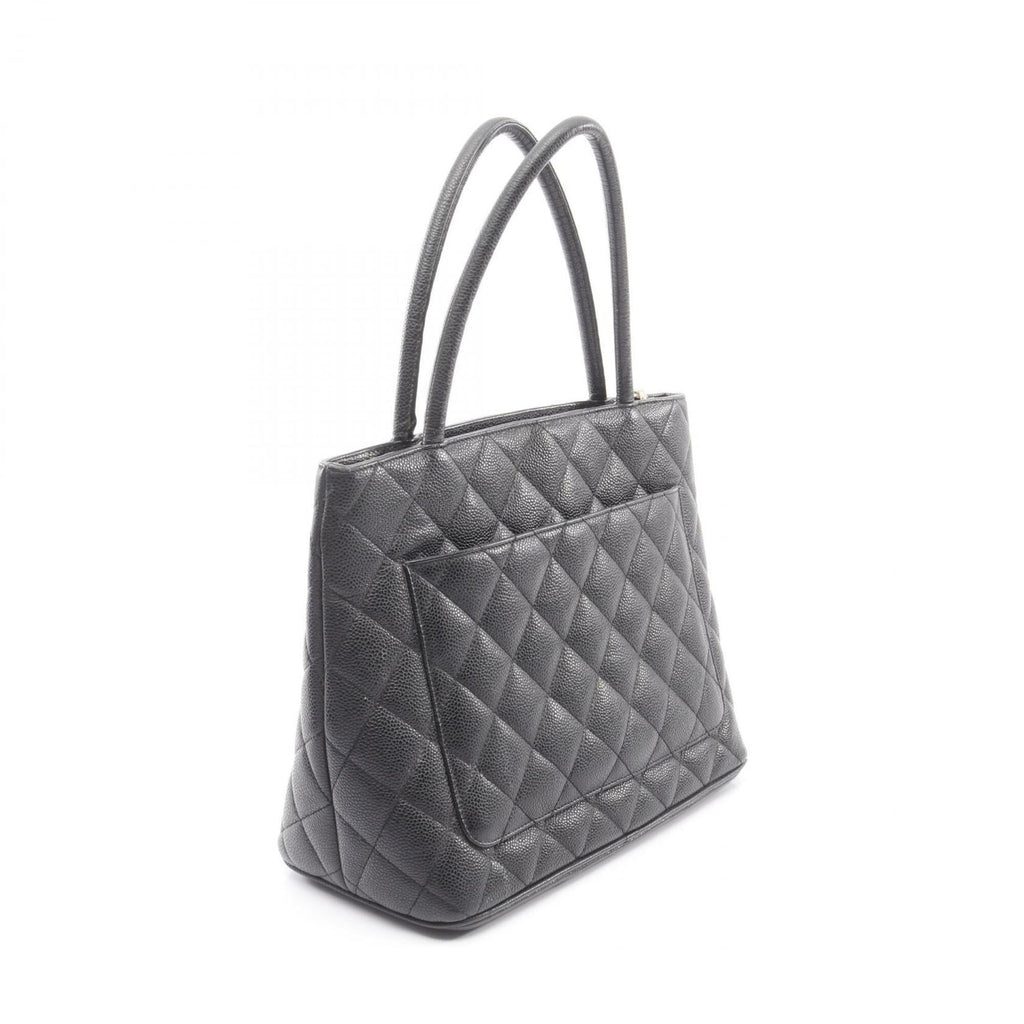 Chanel Black Grained Calfskin Handbag Tote Bag