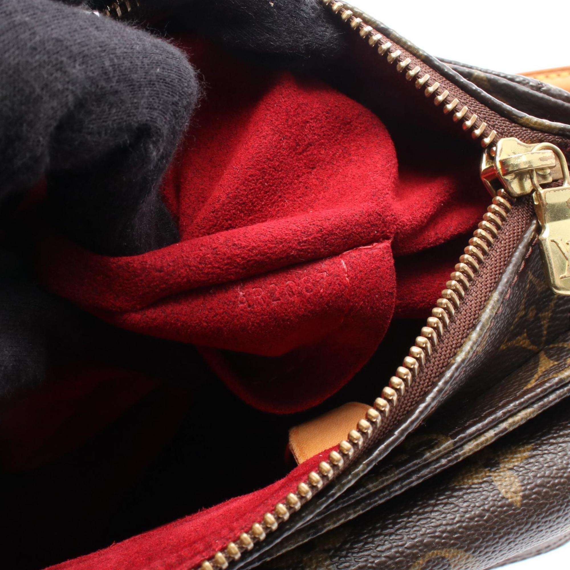 Louis Vuitton Brown Coated Canvas Leather Shoulder Bag