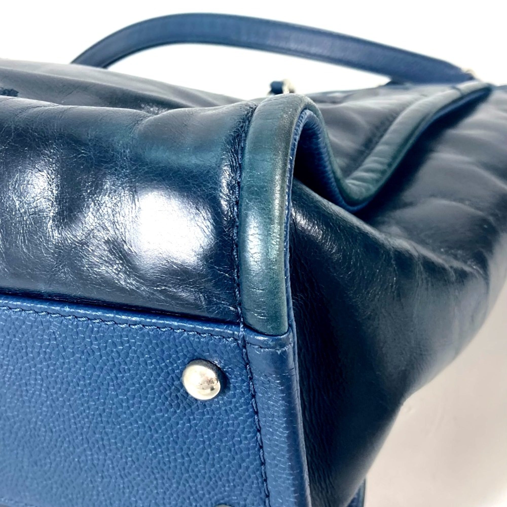 Chanel Navy Leather Shoulder Bag