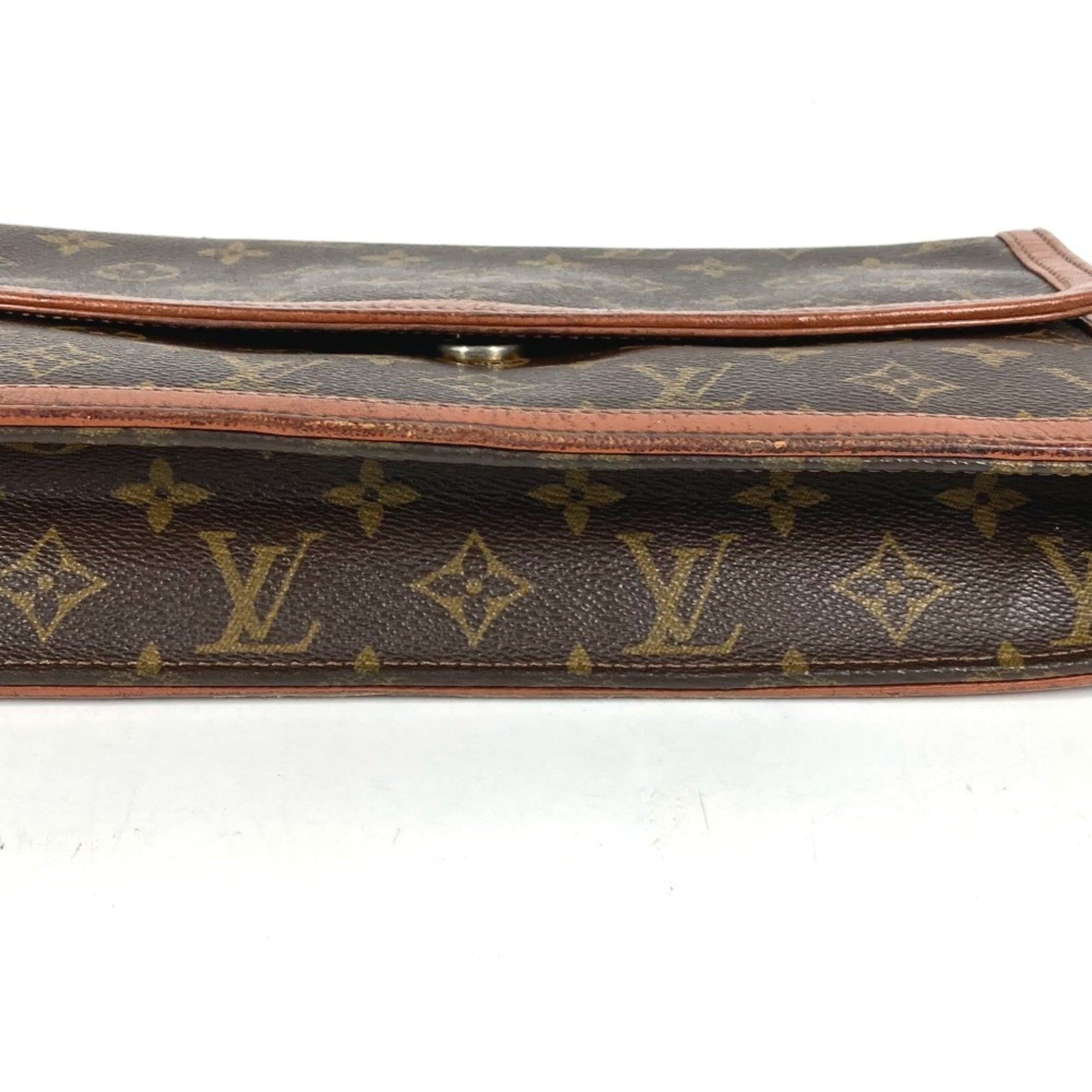 Louis Vuitton Brown Monogram Canvas Clutch Bag Pochette Pouch