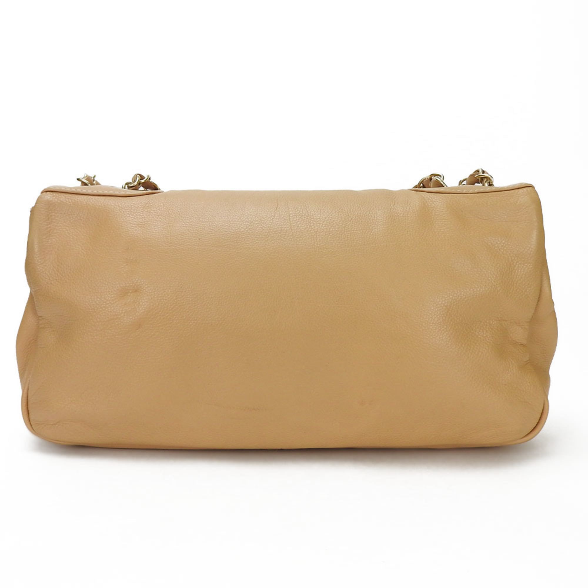Chanel Beige Leather Shoulder Bag