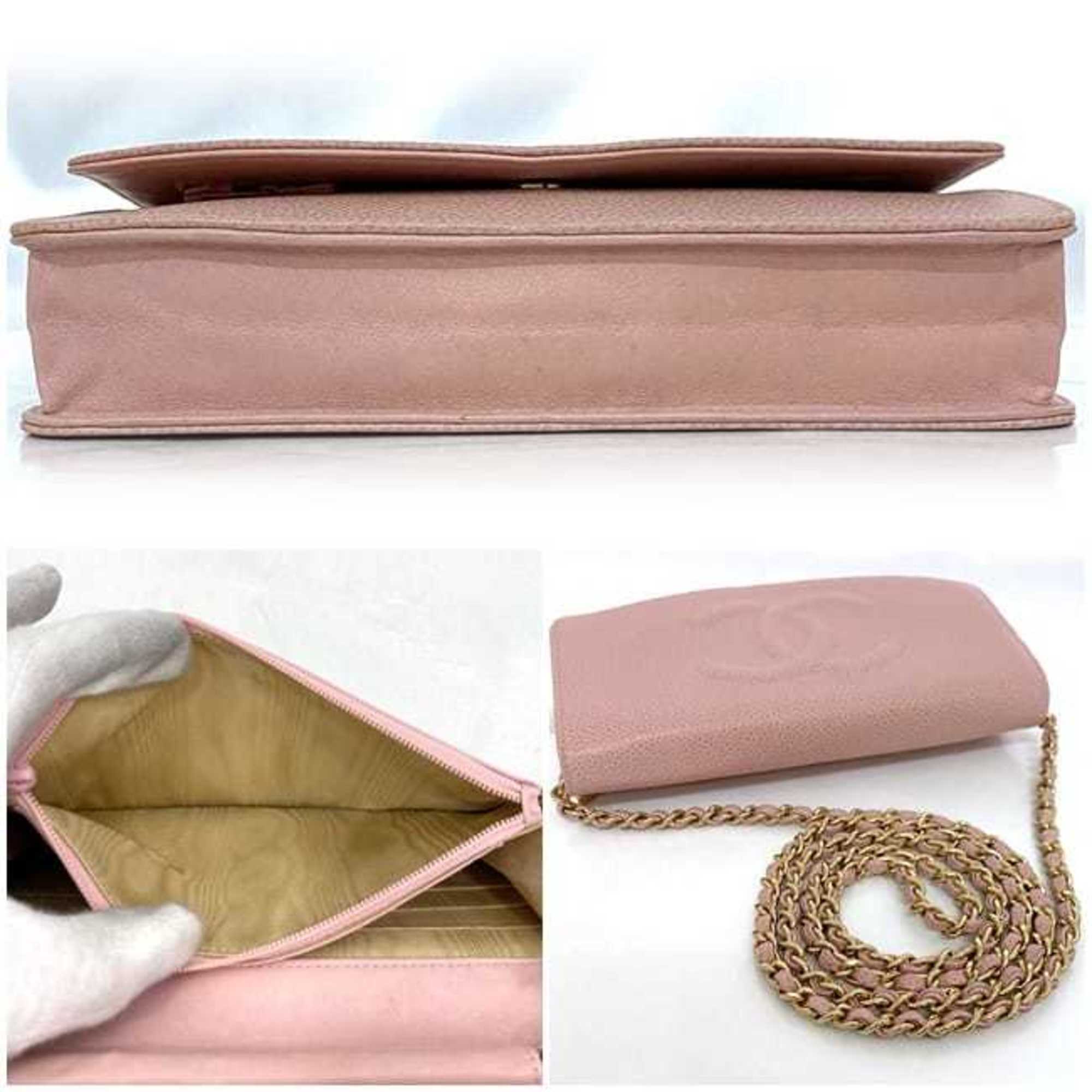 Chanel Pink Caviar Leather Shoulder Bag