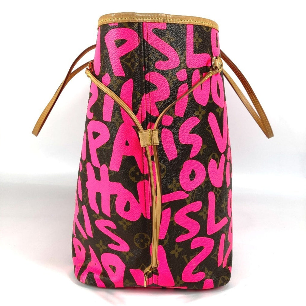 Louis Vuitton Fuchsia Pink Galle Pink Monogram Graffiti Shoulder Bag Tote Bag