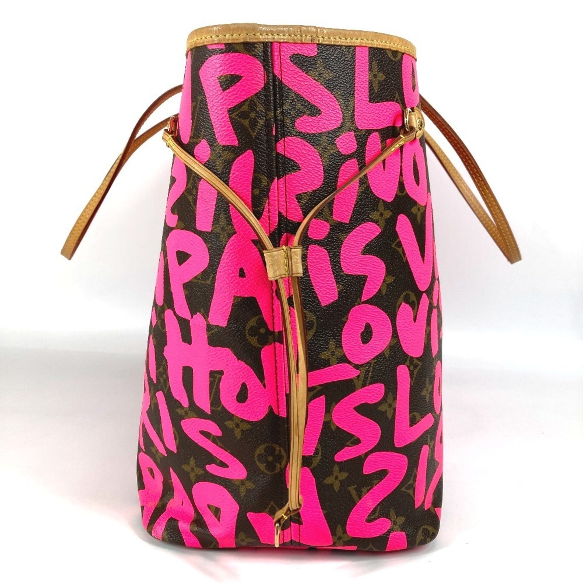 Louis Vuitton Fuchsia Pink Galle Pink Monogram Graffiti Shoulder Bag Tote Bag