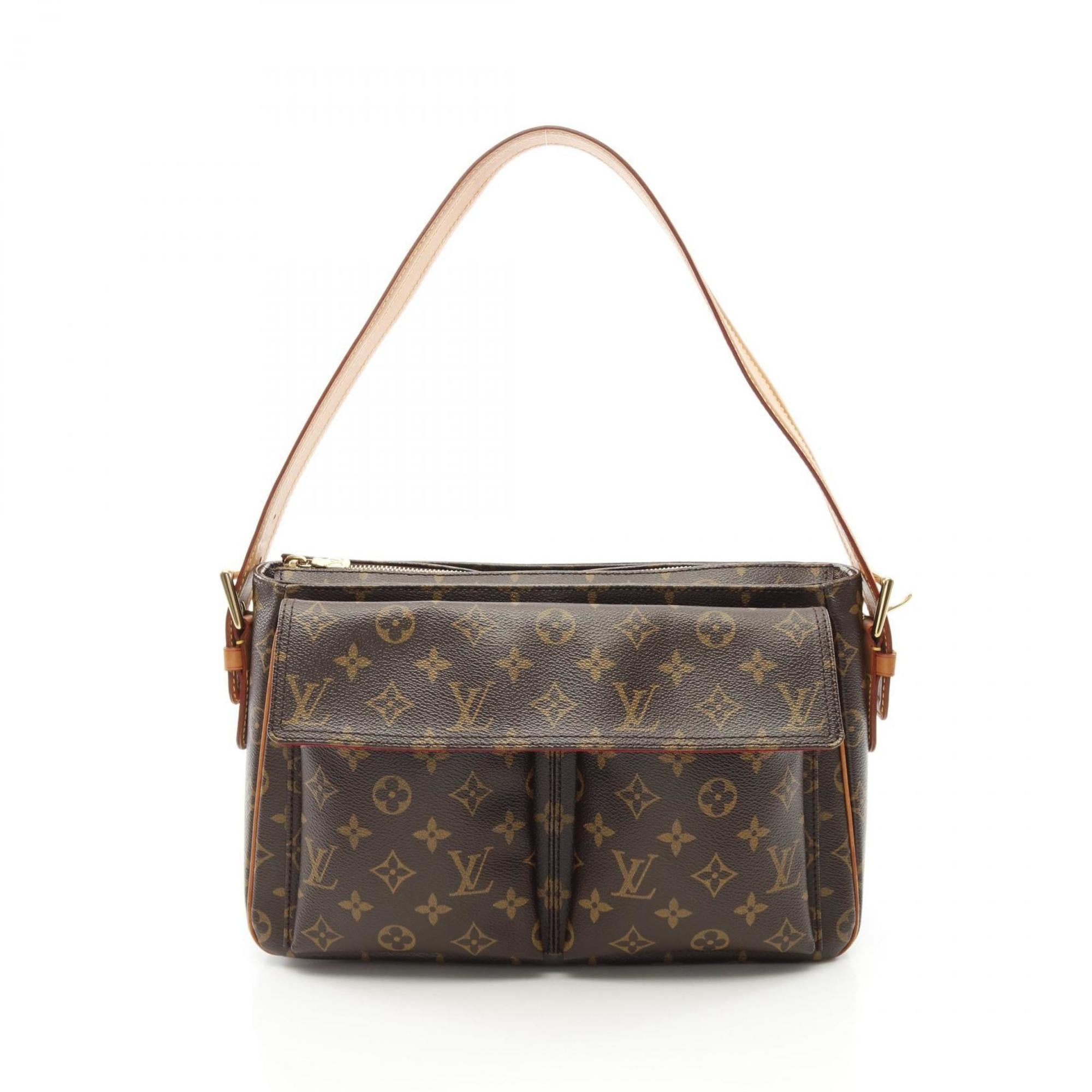 Louis Vuitton Monogram Brown Coated Canvas Leather Shoulder Bag