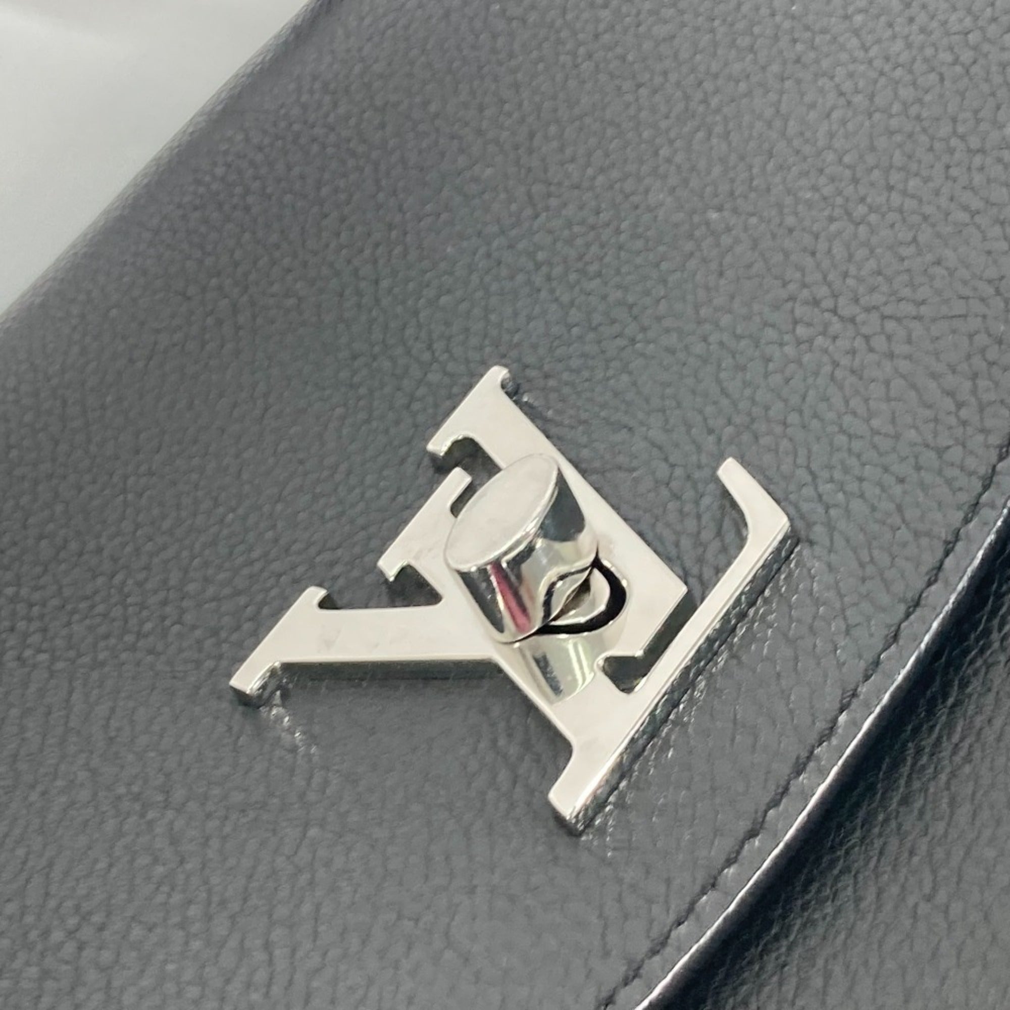 Louis Vuitton Black Noir Leather Handbag Tote Bag