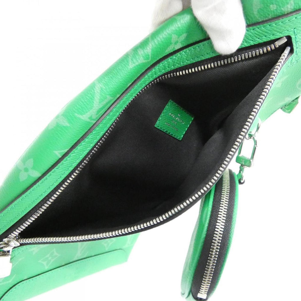 Louis Vuitton Taigarama Vert Coated Canvas Leather Handbag