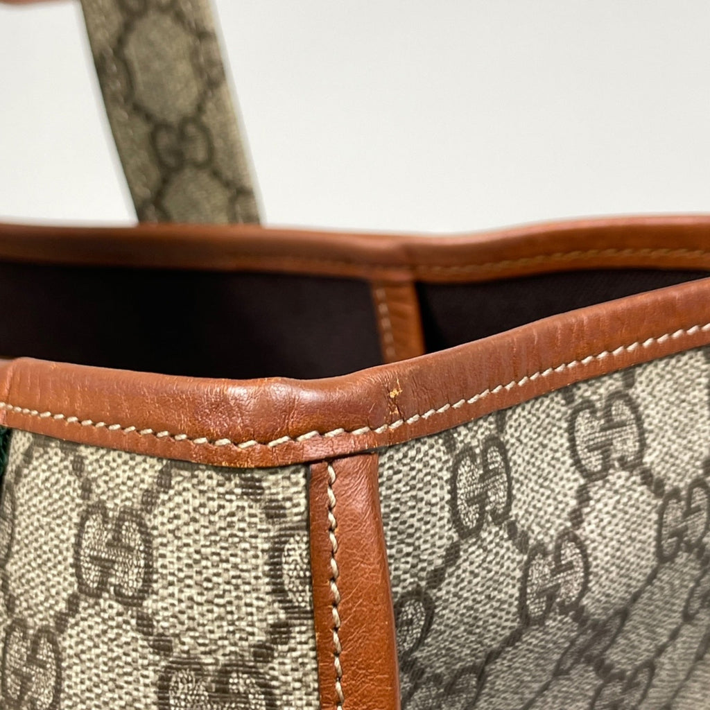 Gucci Beige Brown Gg Supreme Leather Handbag Tote Bag (Pre-Owned)