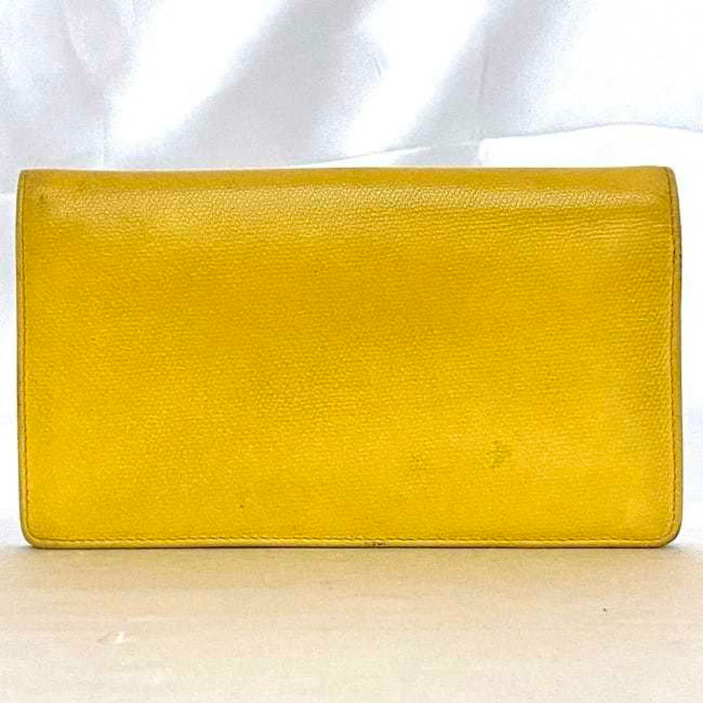 Chanel Yellow Leather Long Wallet (Bi-Fold)