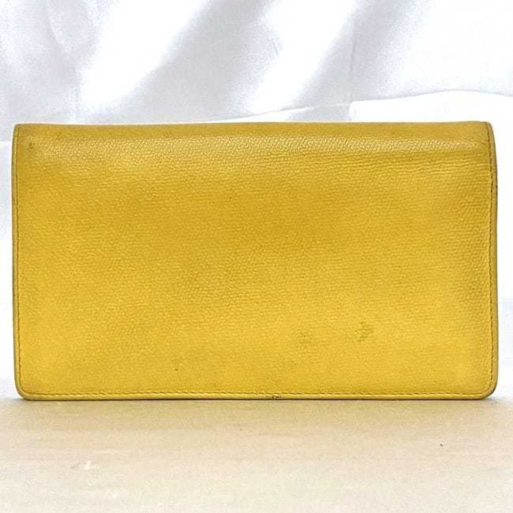 Chanel Yellow Leather Long Wallet (Bi-Fold)