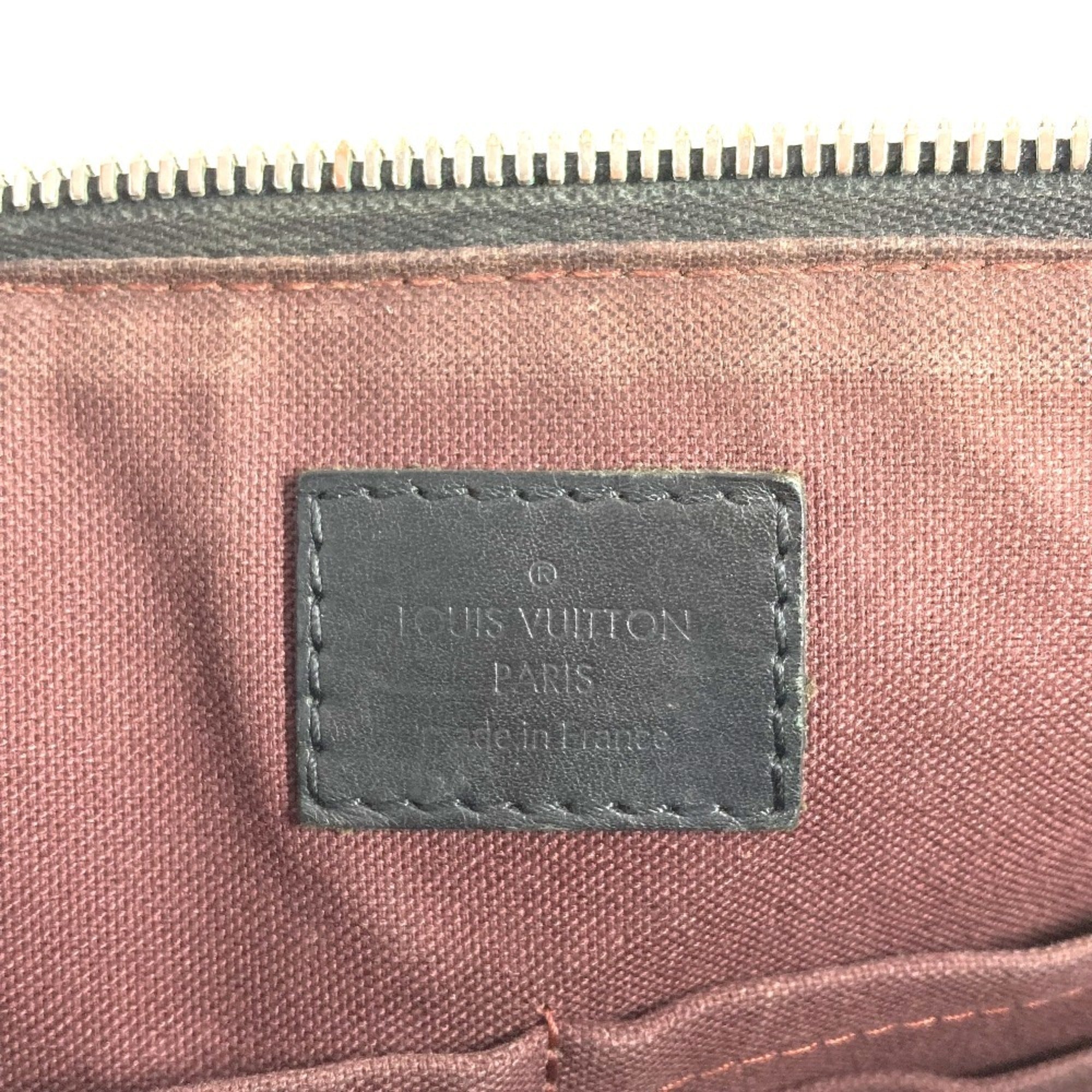 Louis Vuitton Black Brown Monogram Canvas Handbag