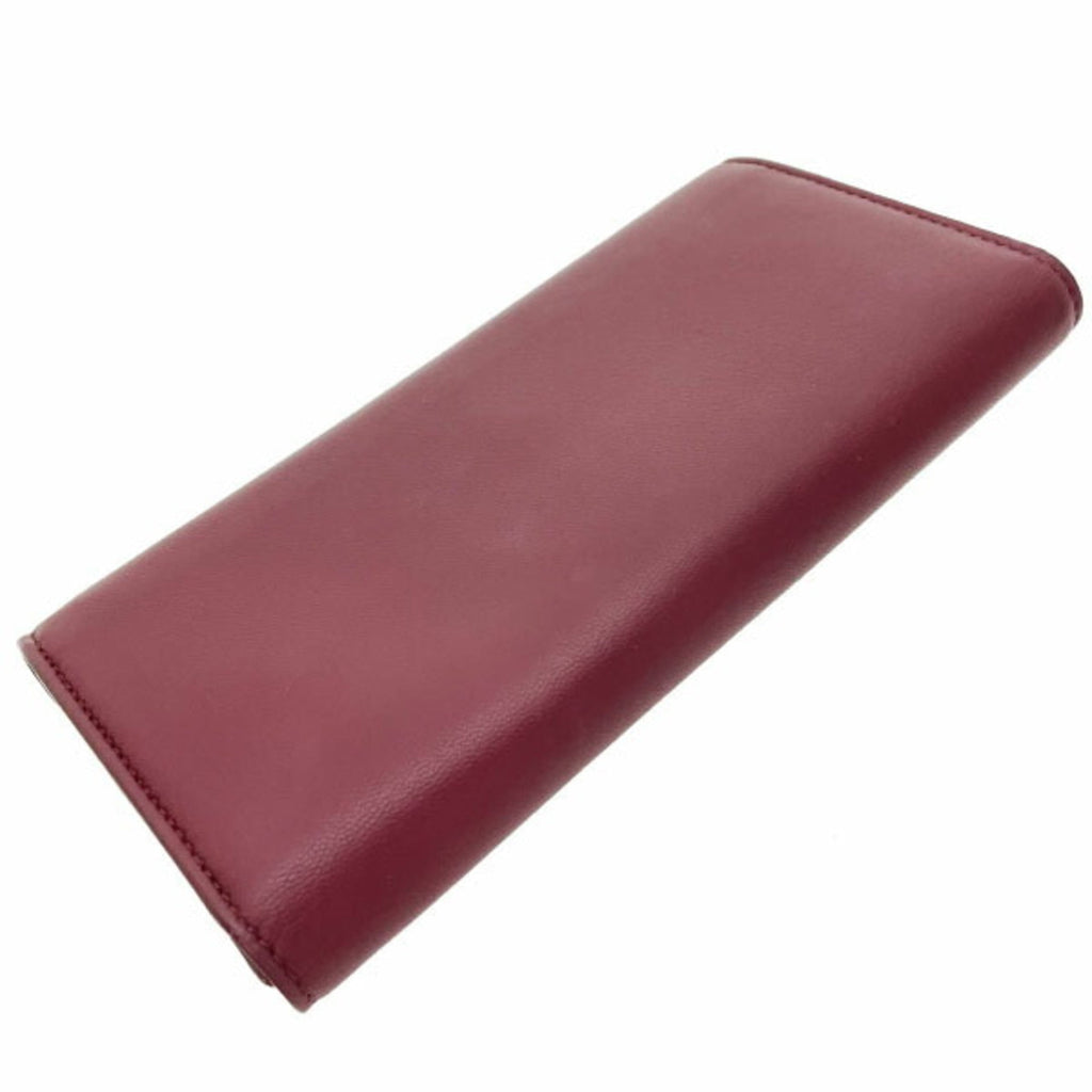 Bottega Veneta Bordeaux Red Color Leather Long Wallet (Bi-Fold)
