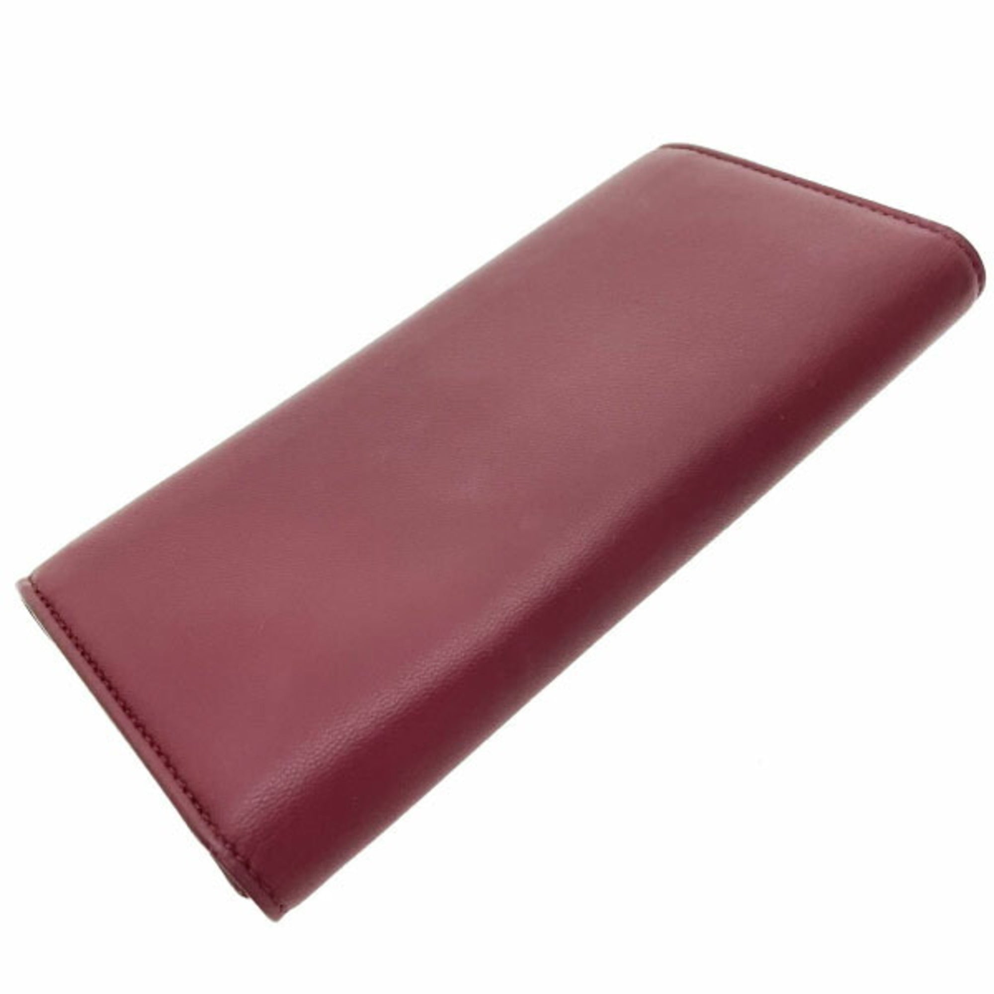 Bottega Veneta Bordeaux Red Color Leather Long Wallet (Bi-Fold)