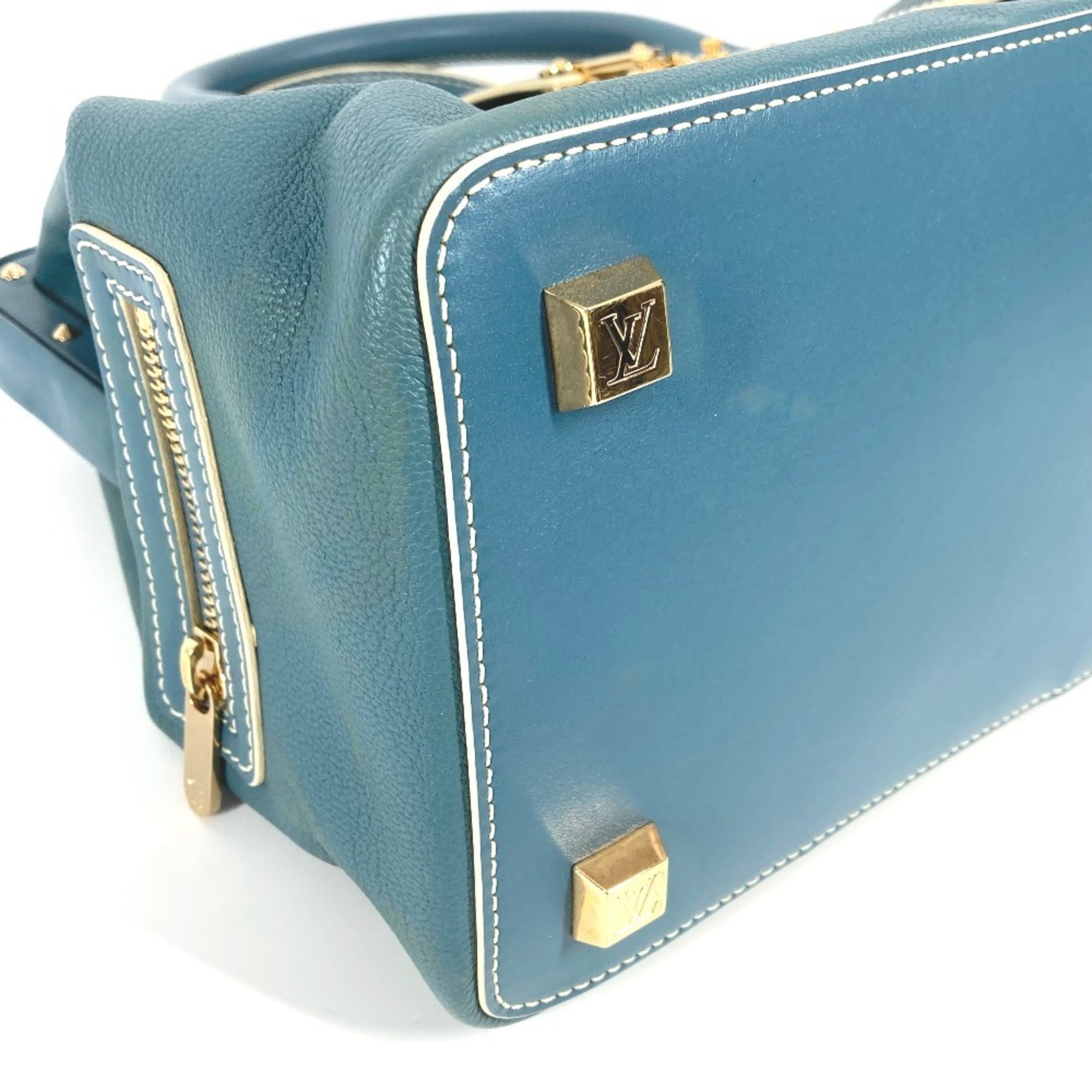 Louis Vuitton Blue Suhali Leather Leather Handbag Tote Bag