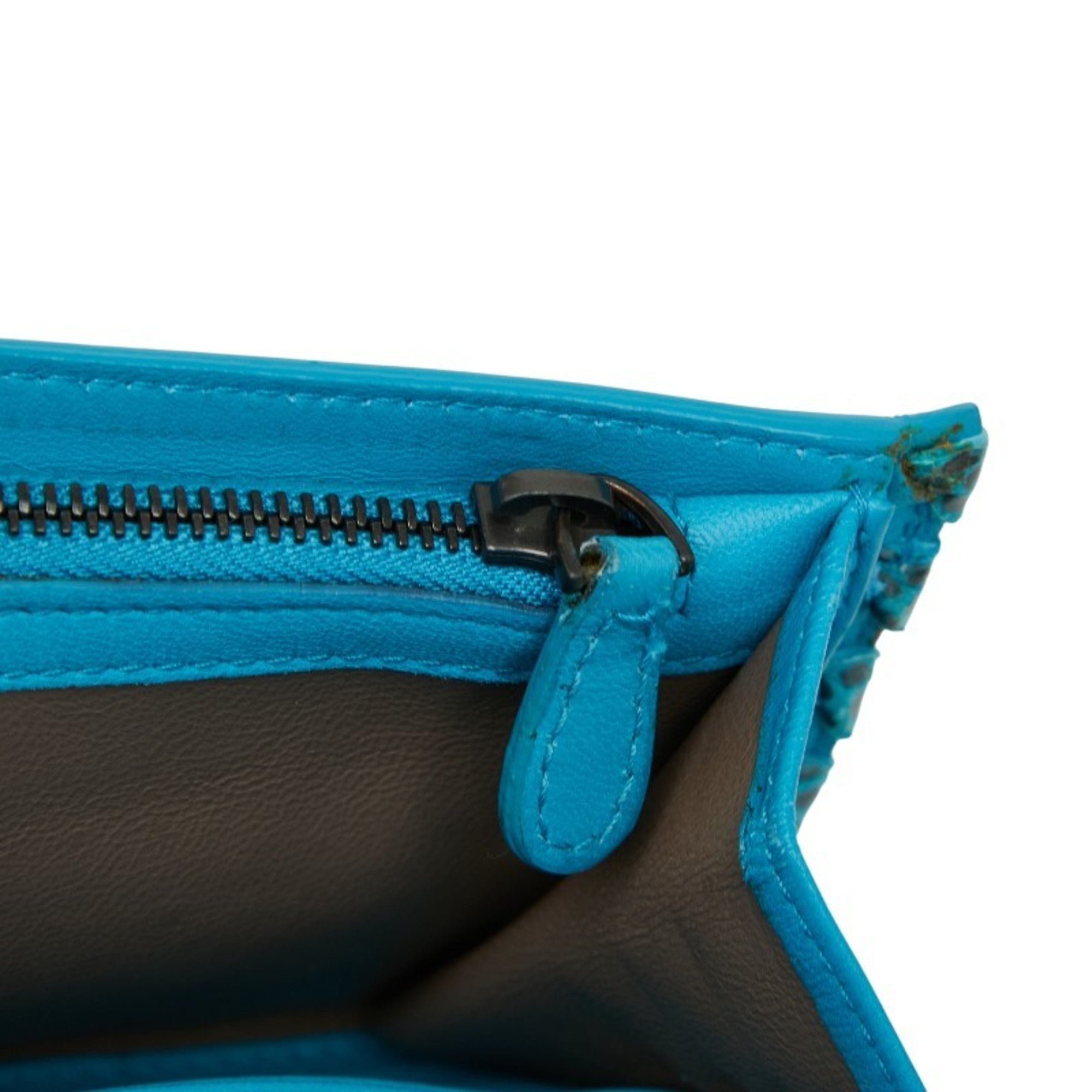Bottega Veneta Intrecciato Blue Intrecciato Coin Purse/Coin Case