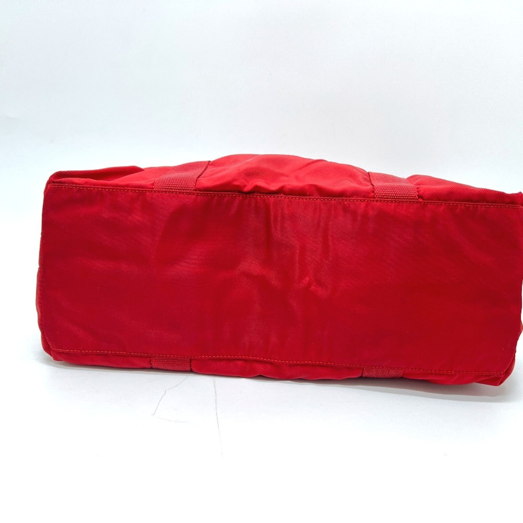 Prada Red Color Nylon Handbag Tote Bag