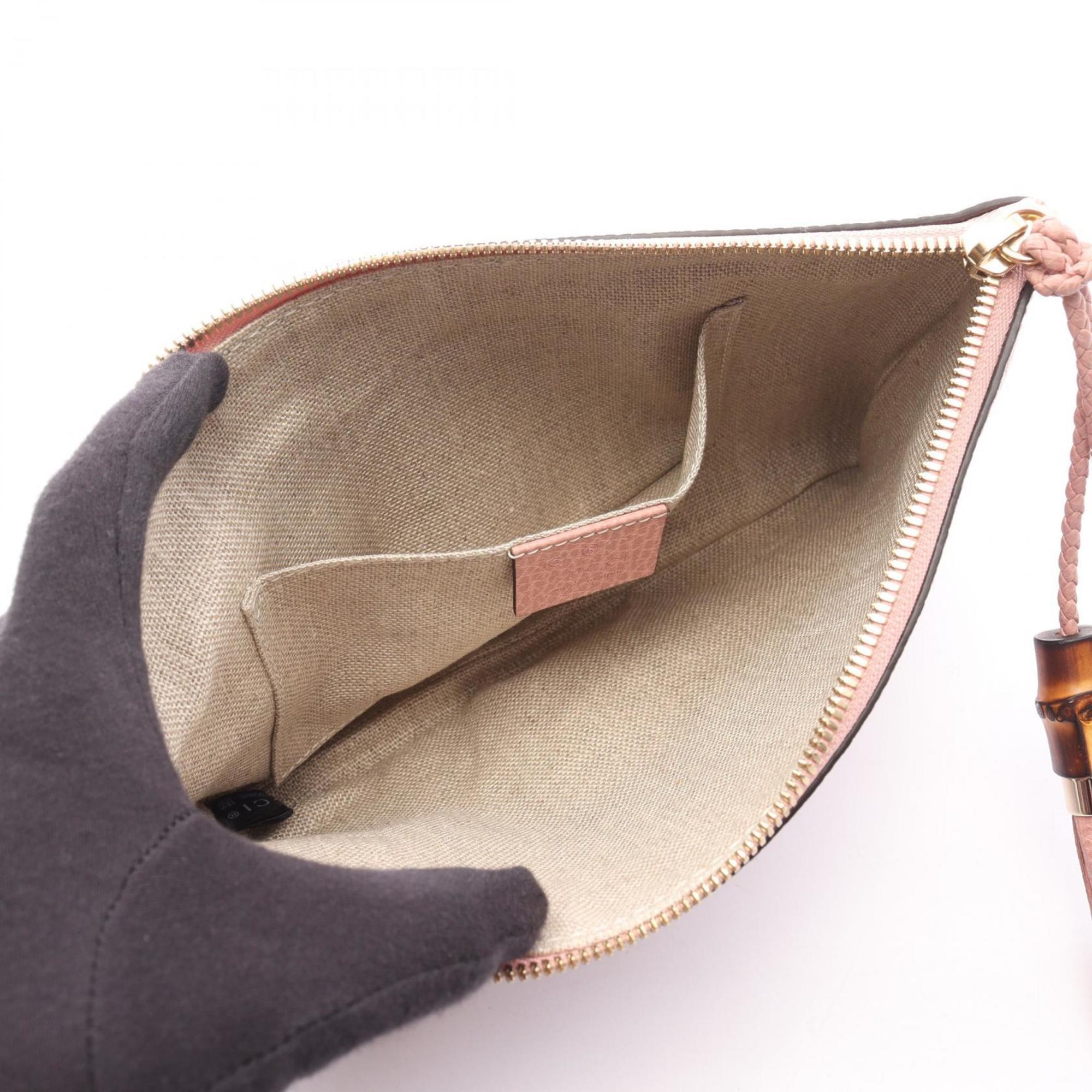 Gucci Pink Leather Clutch Bag (Pre-Owned)