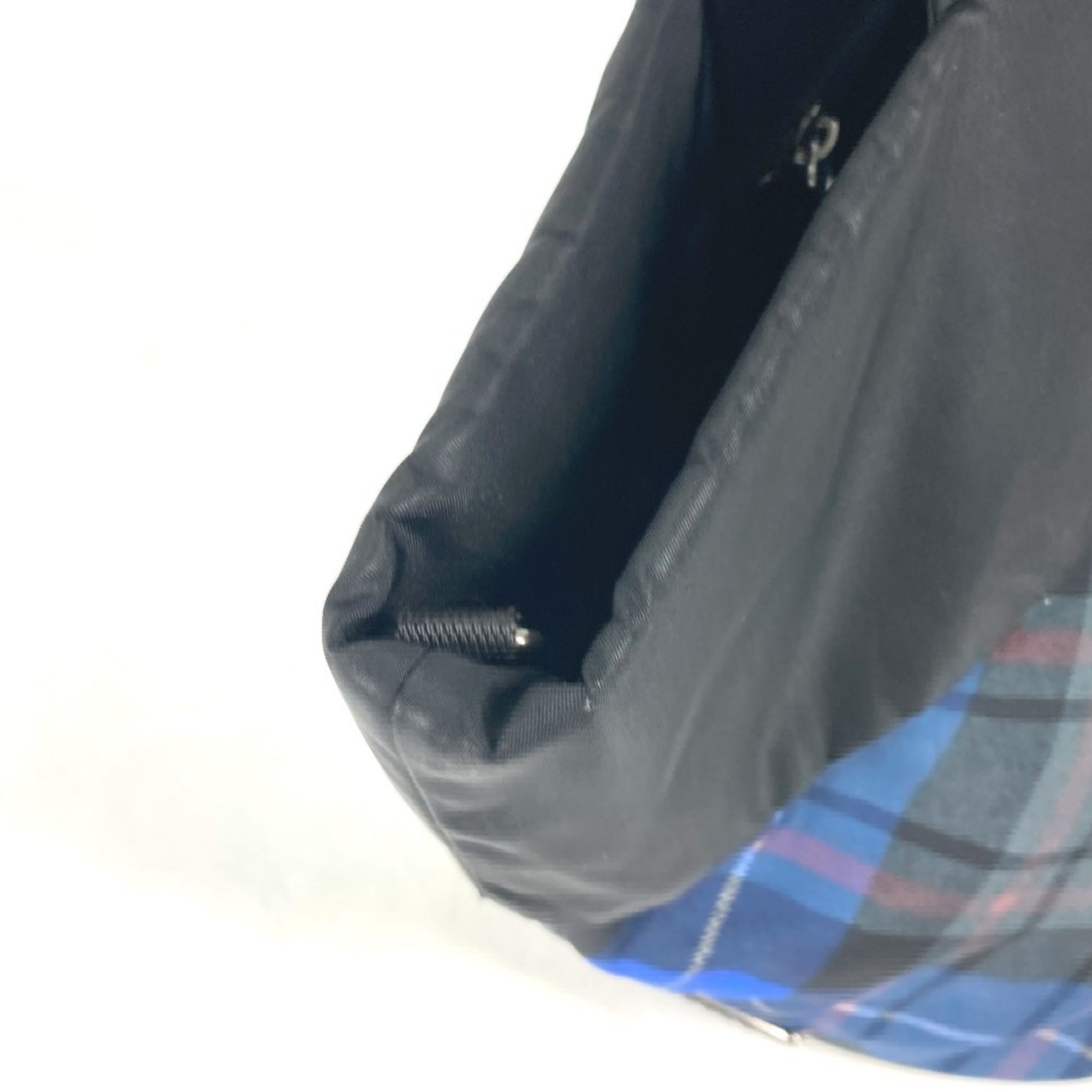 Prada Black Blue Green Nylon Shoulder Bag Tote Bag