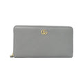 Gucci Gray Leather Long Wallet (Bi-Fold) (Pre-Owned)