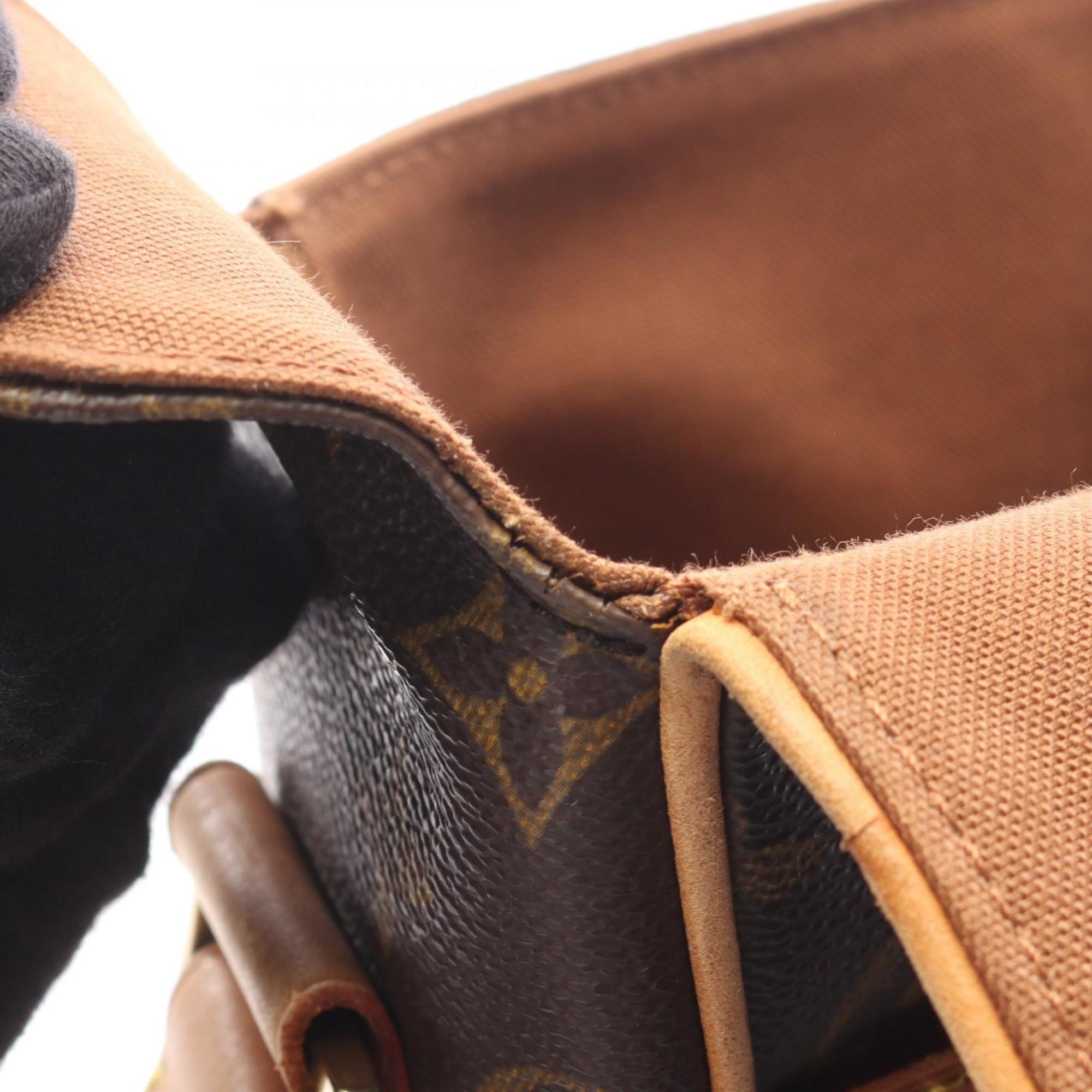 Louis Vuitton Brown Coated Canvas Leather Shoulder Bag