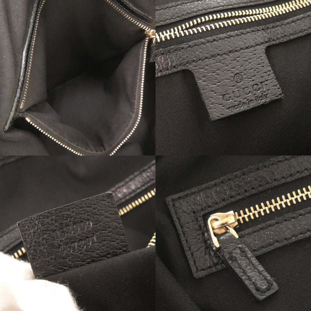 Gucci Black Gg Canvas Leather Tote Bag (Pre-Owned)