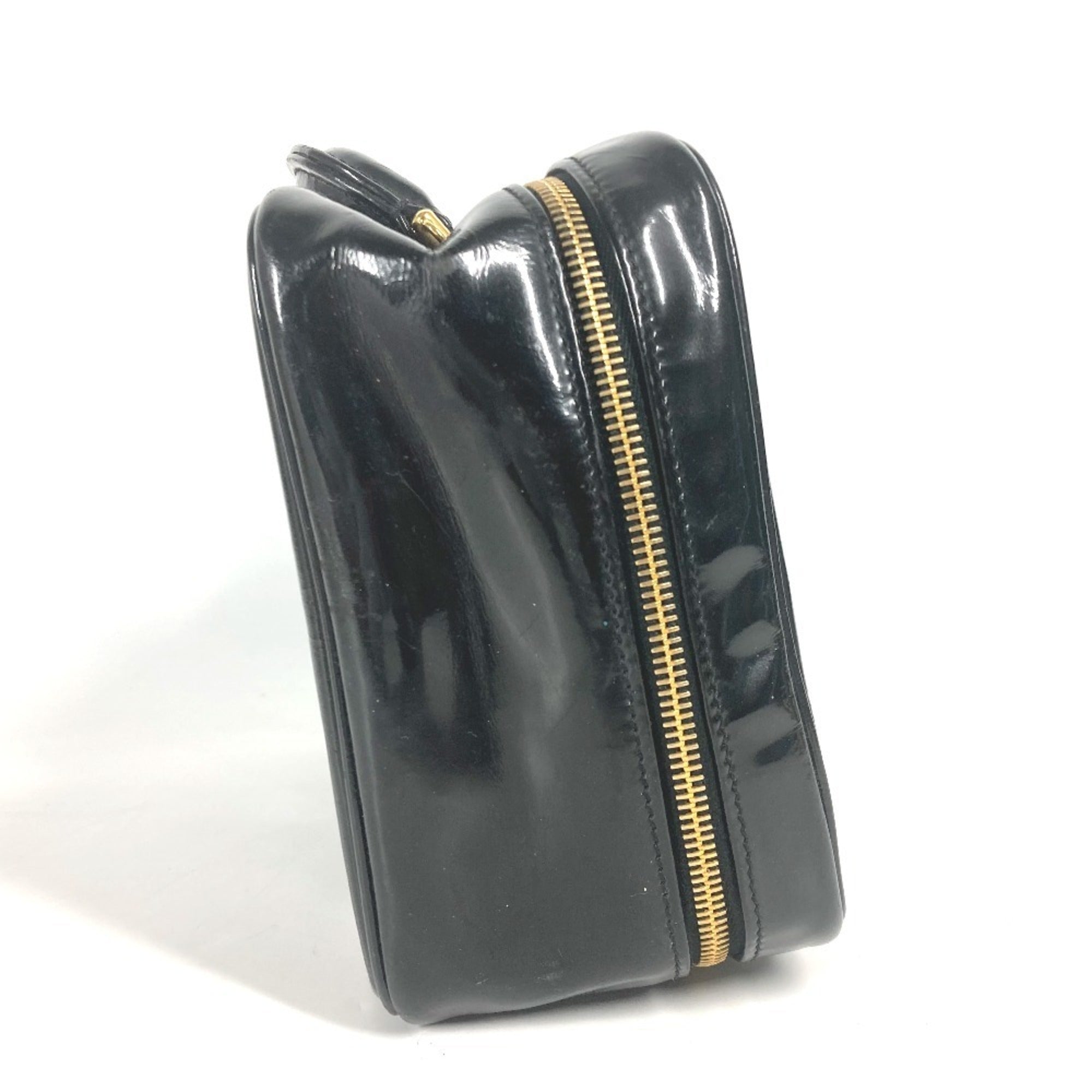Chanel Black Leather Handbag Vanity Bag
