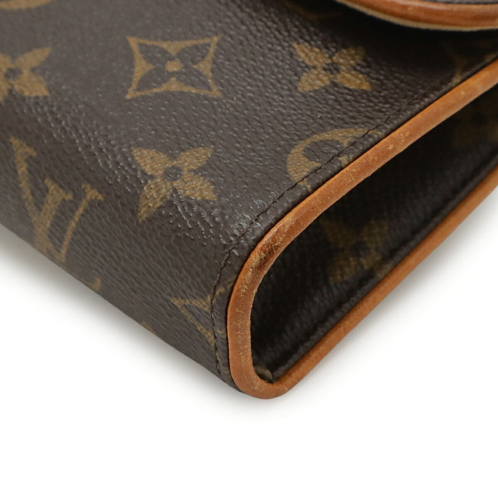 Louis Vuitton Brown Monogram White Monogram Clutch Bag Pochette Pouch
