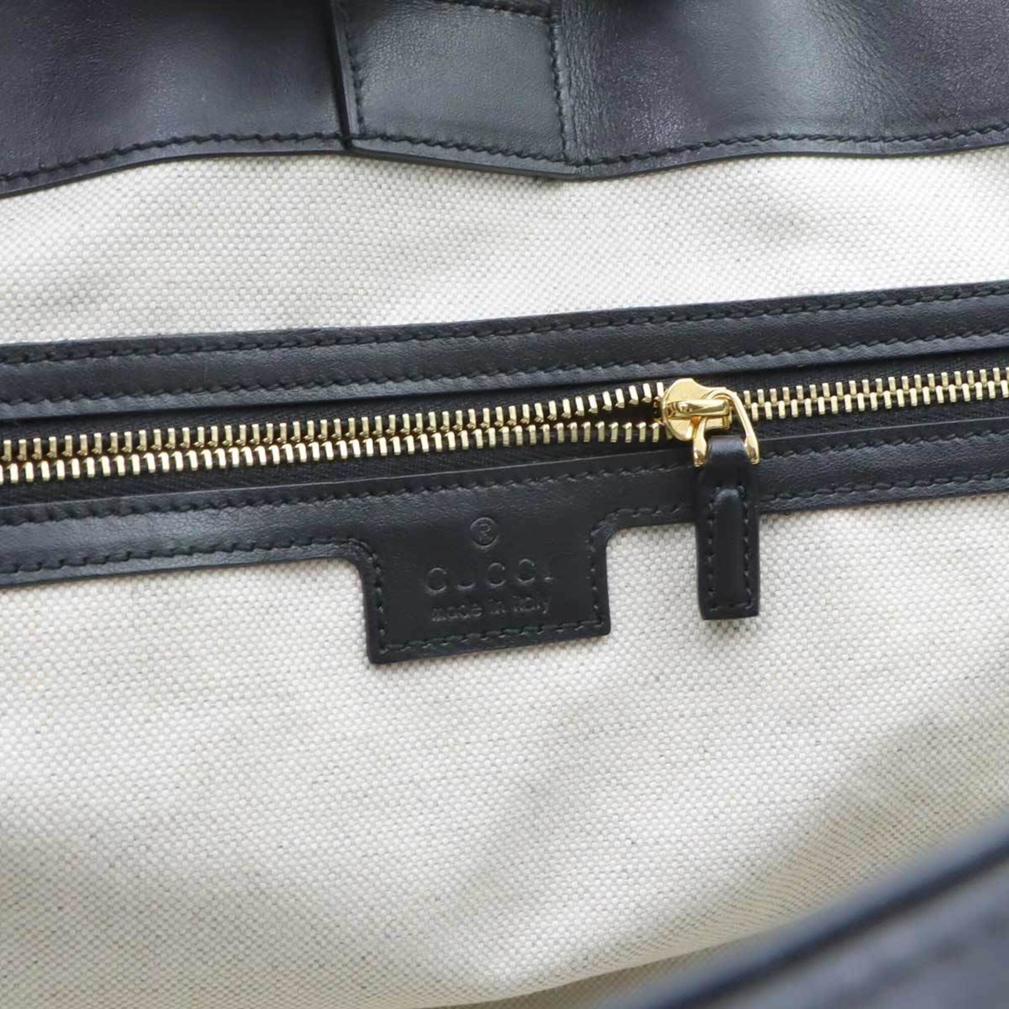 Gucci Black Leather Handbag Tote Bag (Pre-Owned)