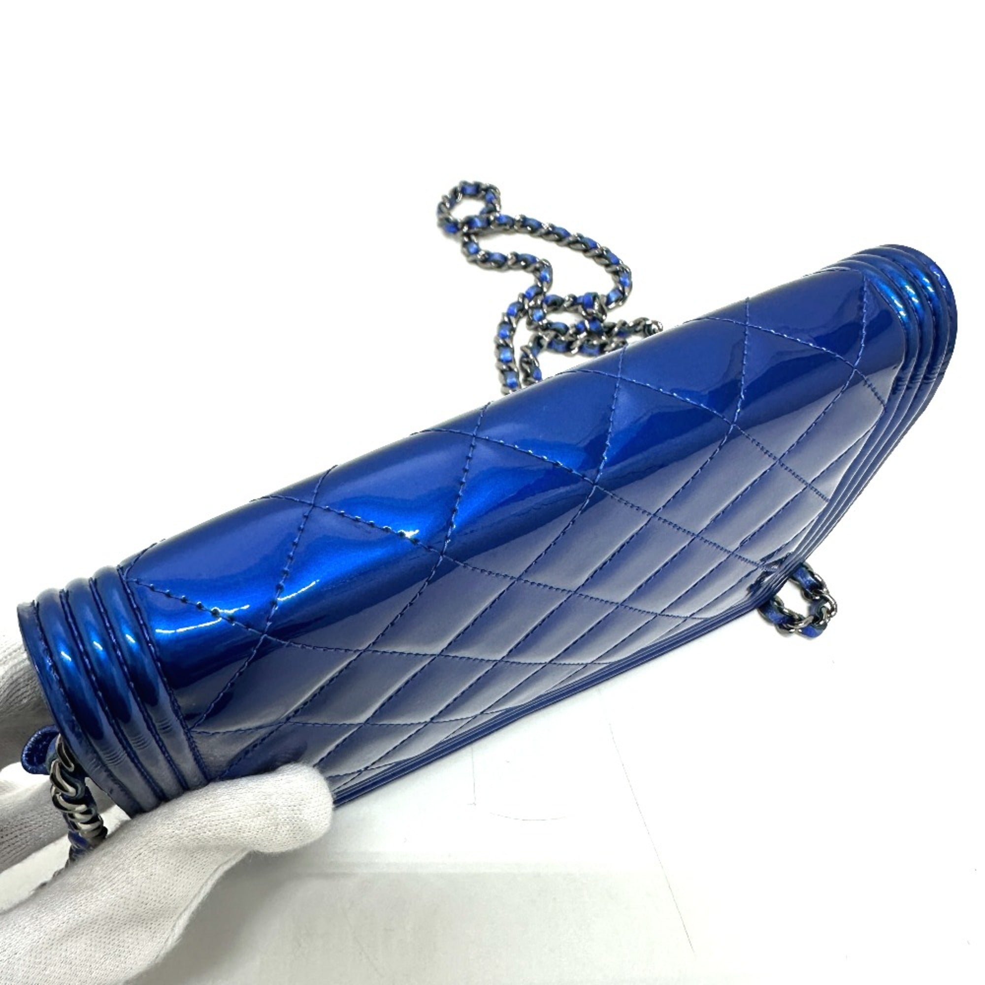 Chanel Blue Leather Shoulder Bag
