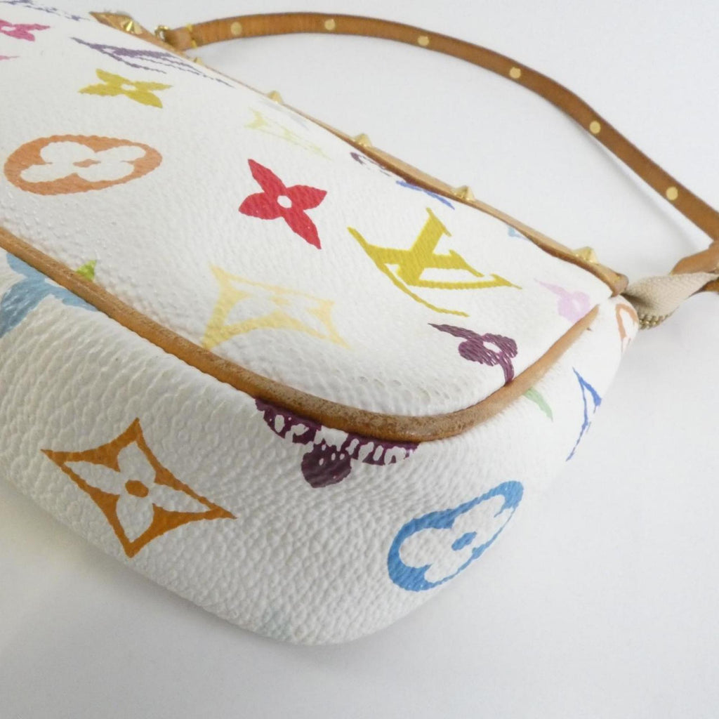 Louis Vuitton Monogram Multicolore White Coated Canvas Pochette Pouch