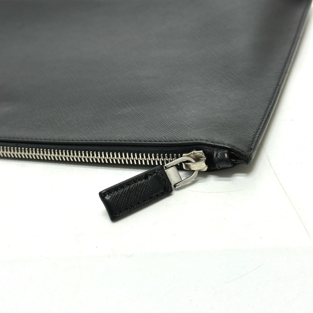 Prada Black Leather Clutch Bag