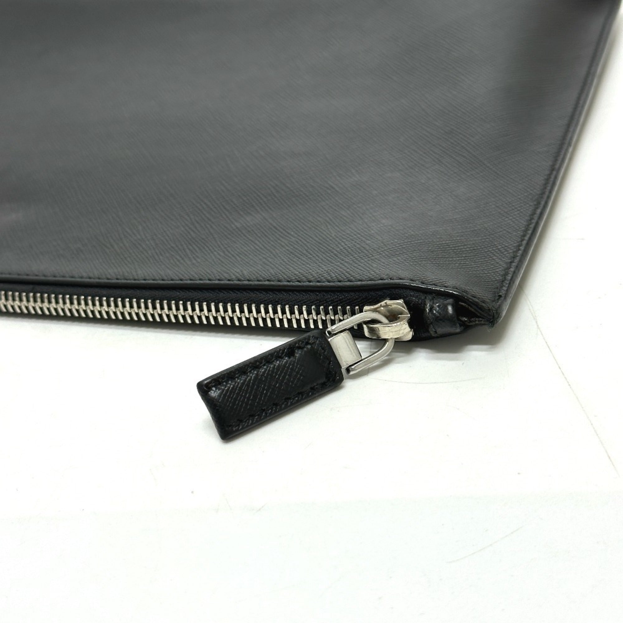 Prada Black Leather Clutch Bag