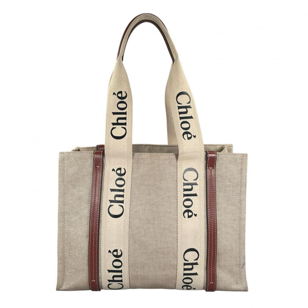 Chloé Beige Linen Leather Handbag (Pre-Owned)