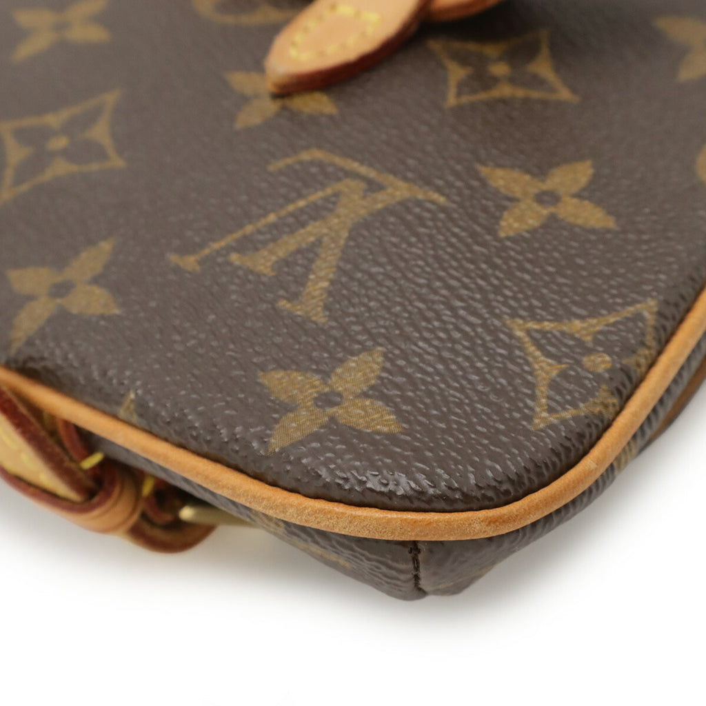 Louis Vuitton Brown Pvc Coated Canvas Clutch Bag Pochette Sling Bag