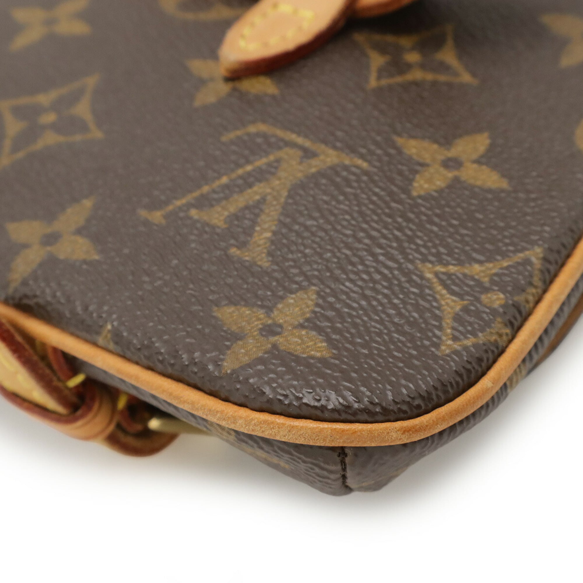 Louis Vuitton Brown Pvc Coated Canvas Clutch Bag Pochette Sling Bag