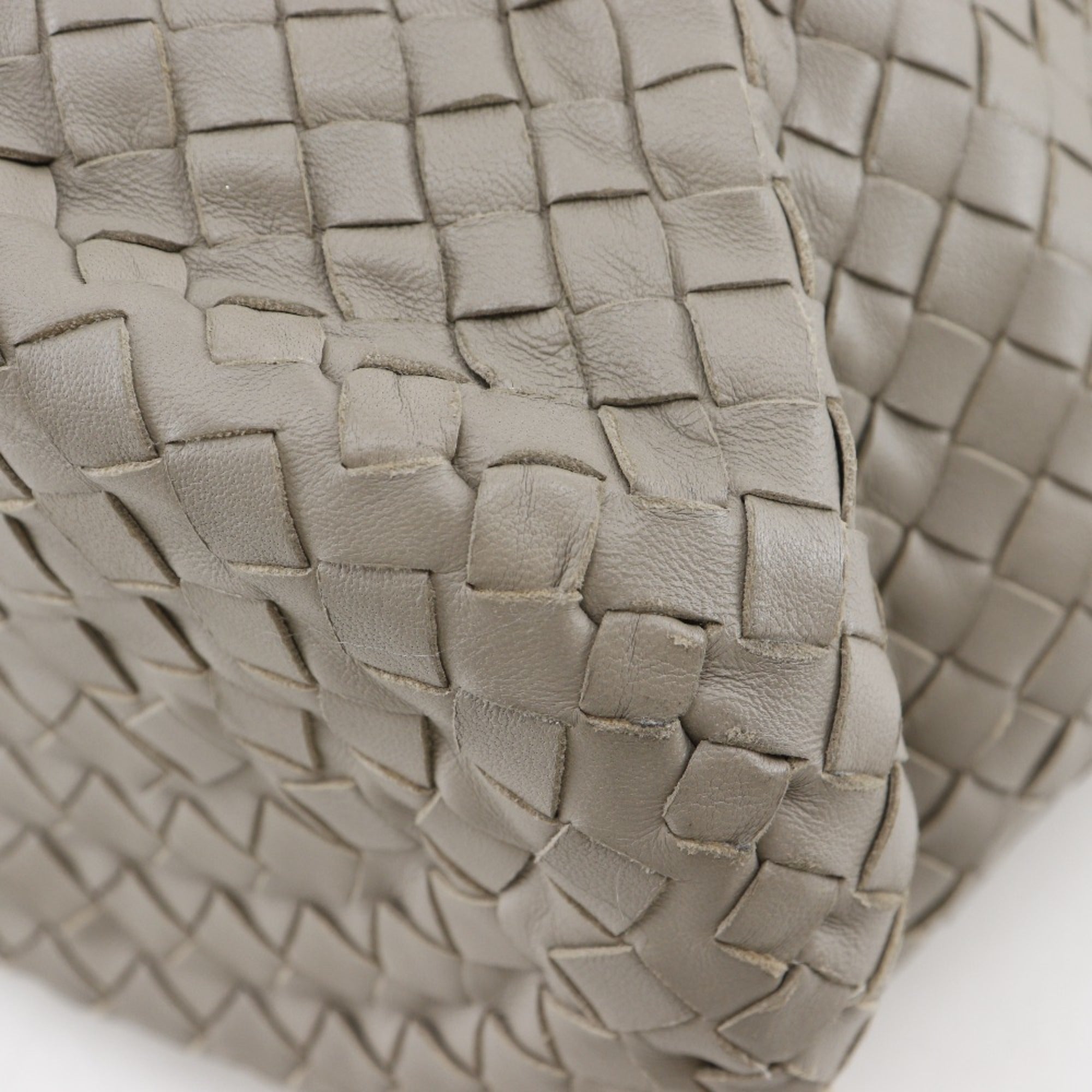 Bottega Veneta Gray Intrecciato Shoulder Bag