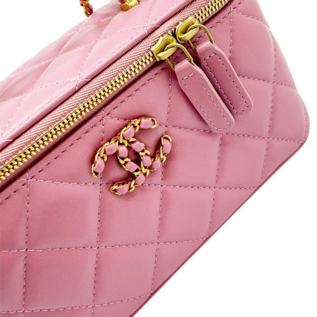 Chanel Pink Leather Handbag Shoulder Bag